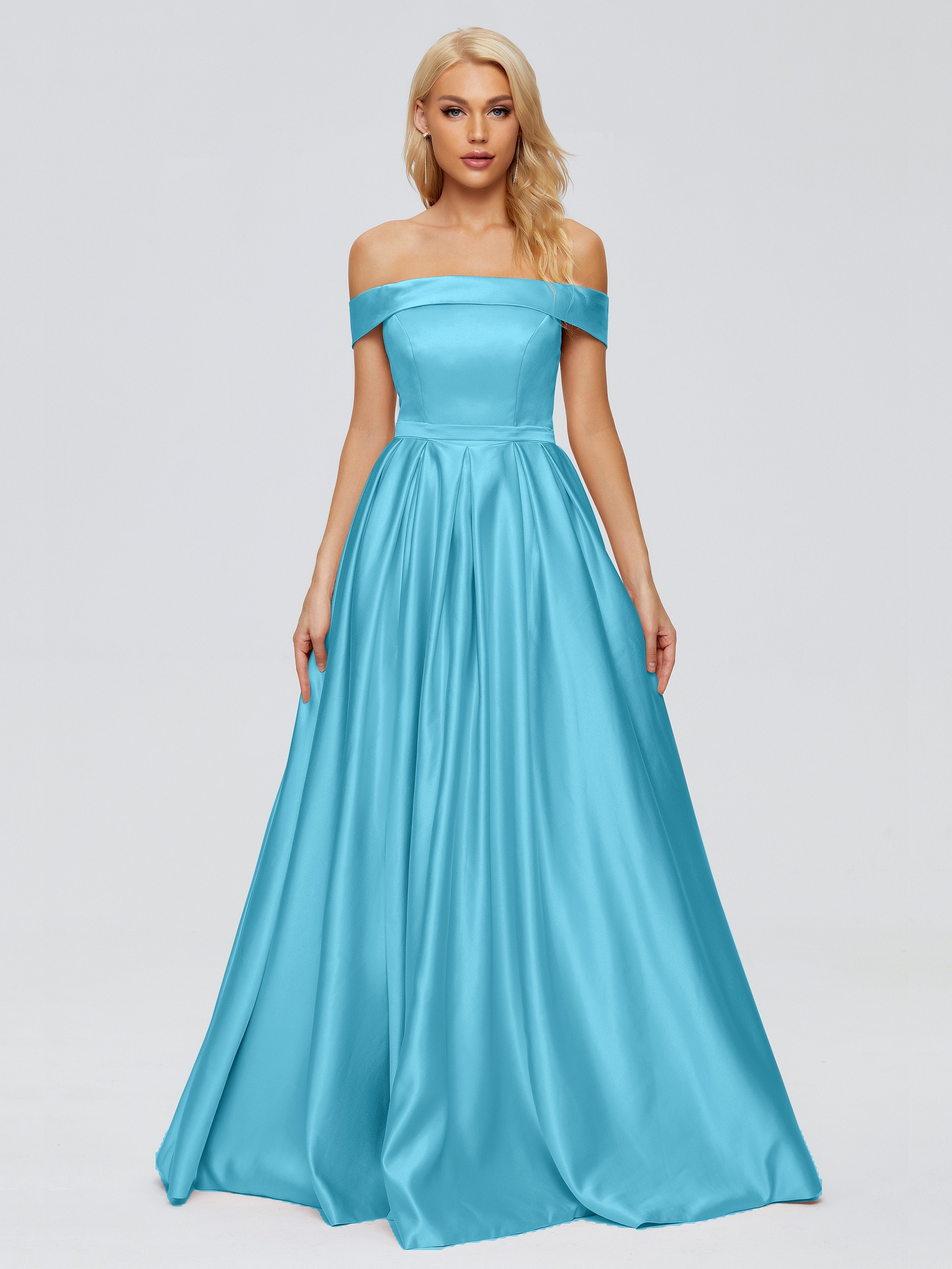 Annabelle Trägerlos Schlitz Satin Partykleid