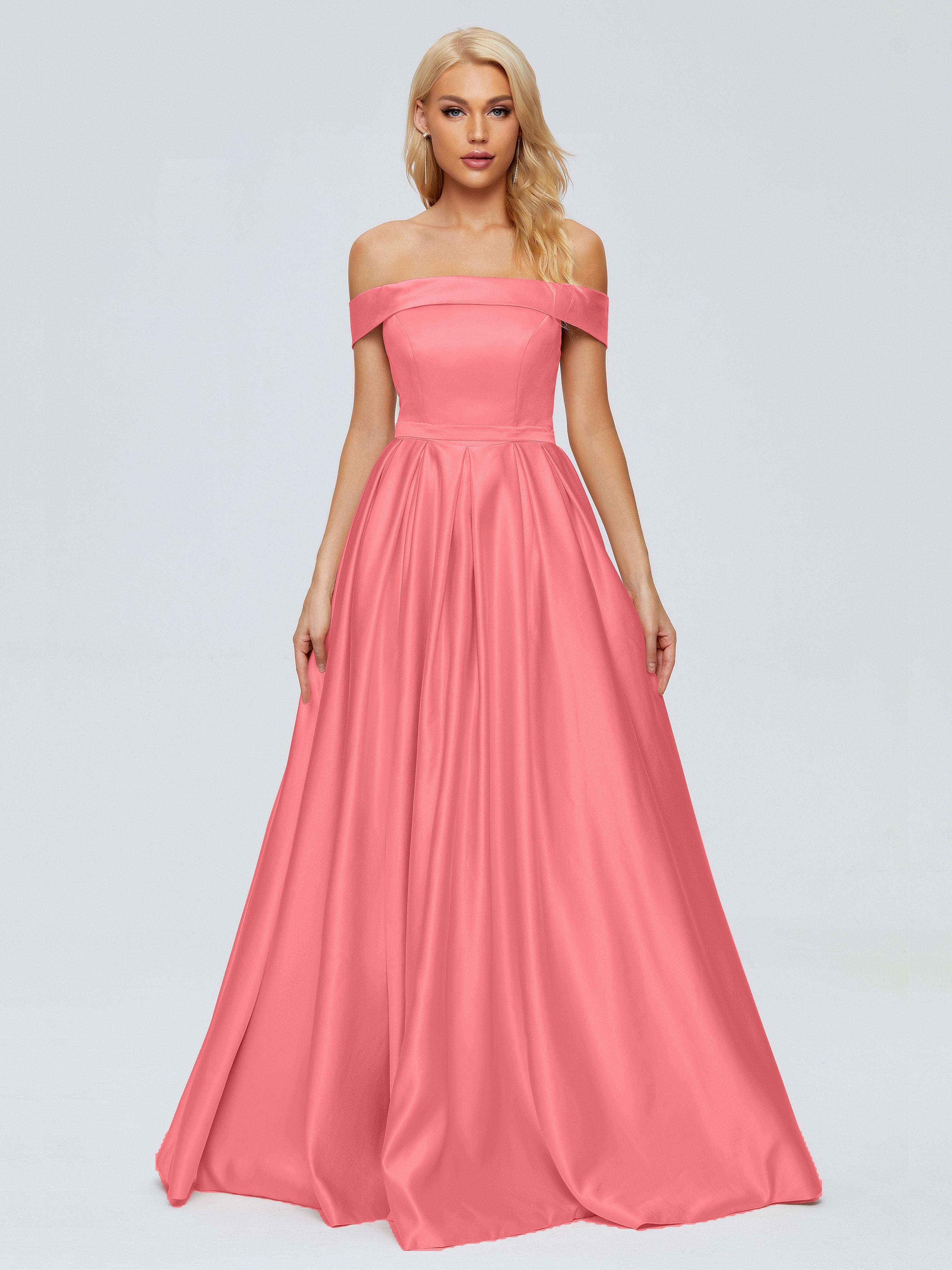 Annabelle Trägerlos Schlitz Satin Partykleid