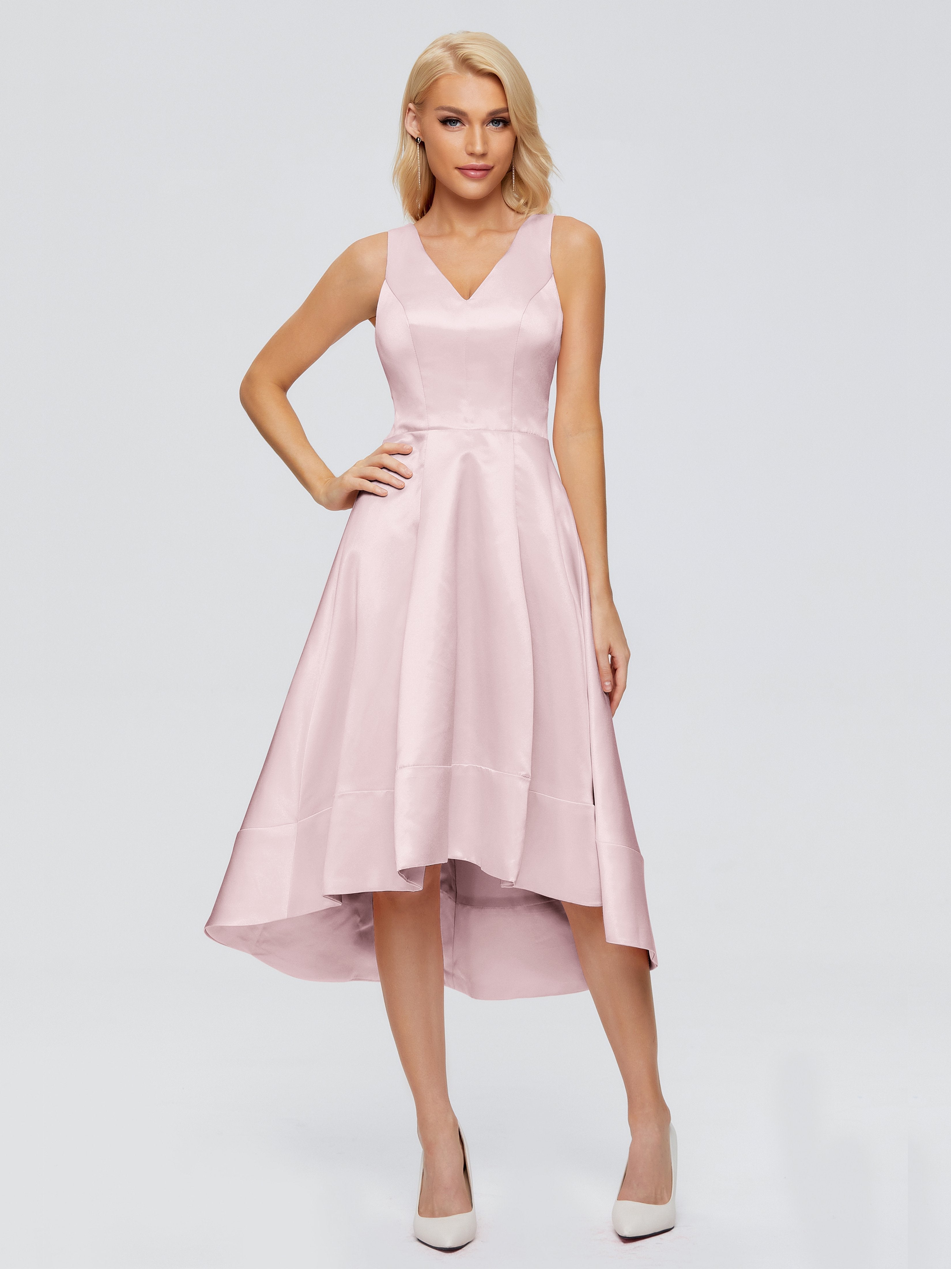 Ashley Träger Satin Partykleid