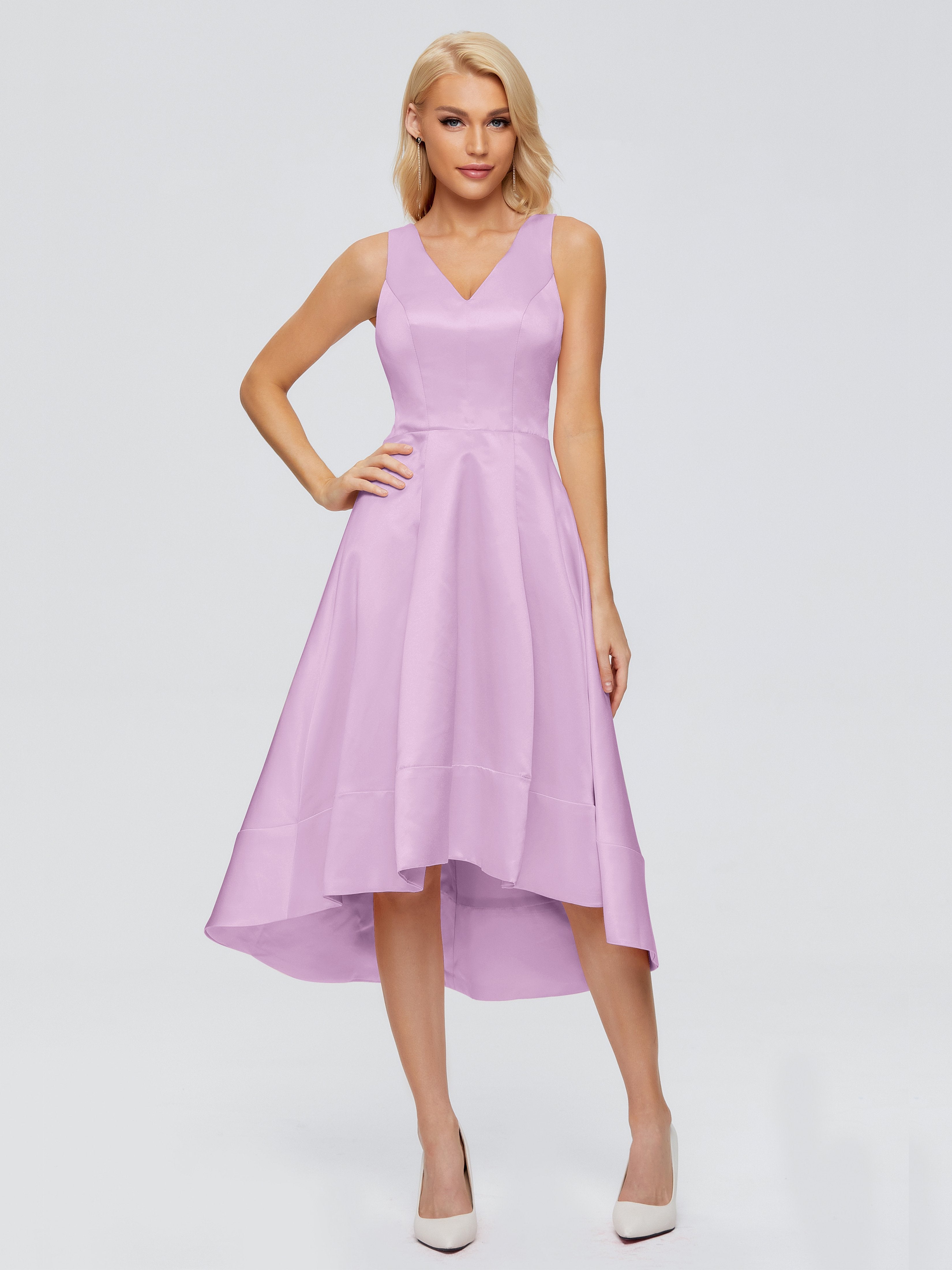 Ashley Träger Satin Partykleid