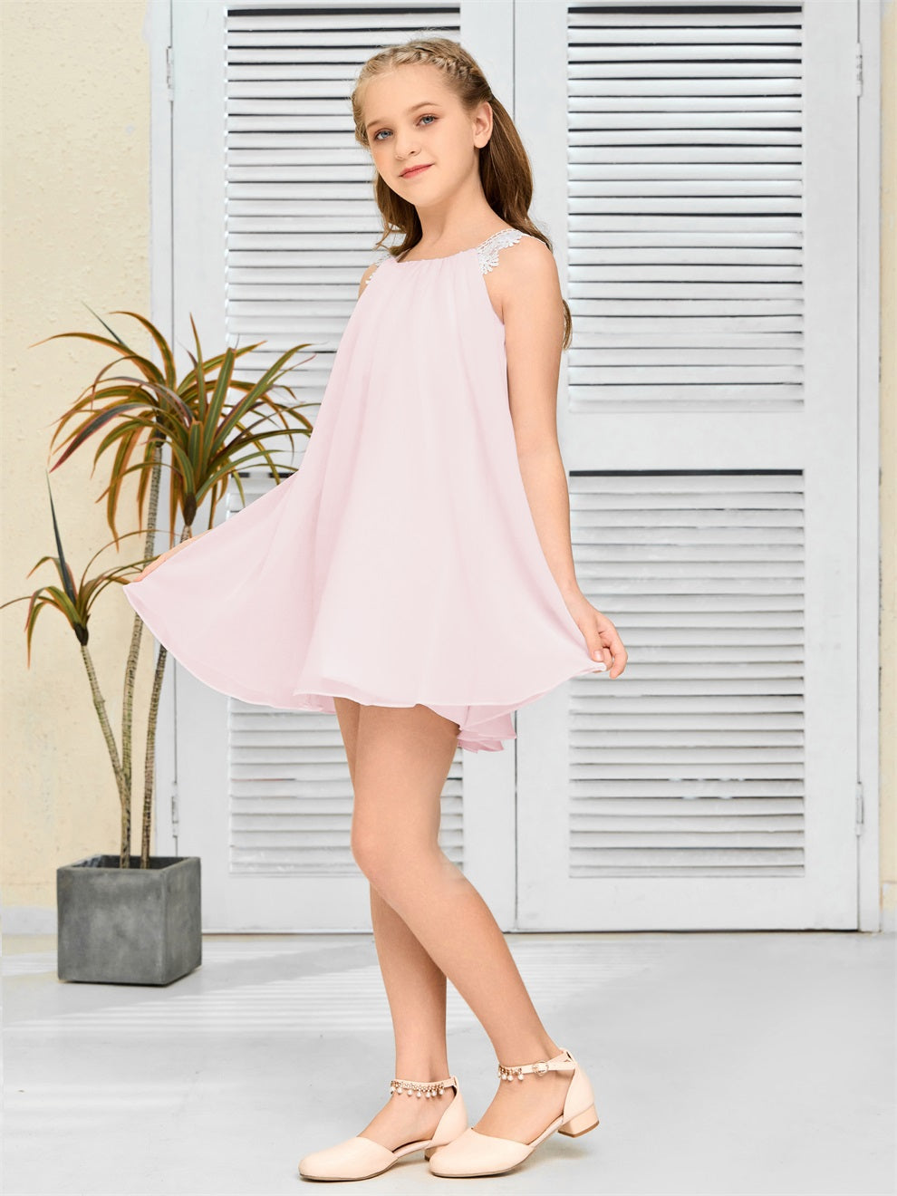 Chiffon Kurzes Junior Brautjungfernkleid