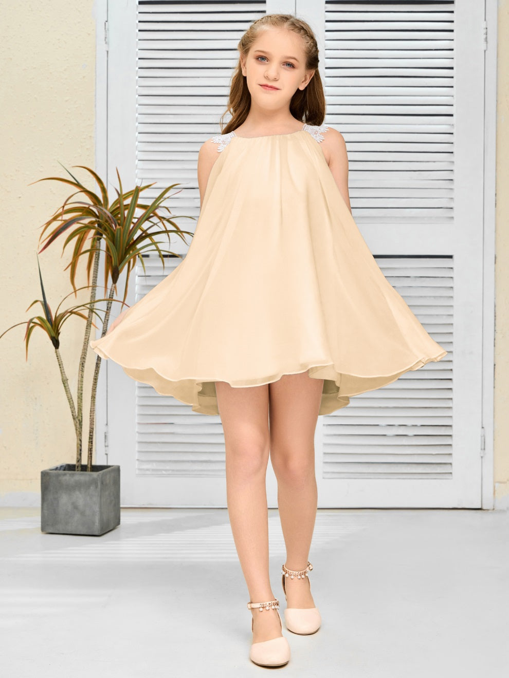 Chiffon Kurzes Junior Brautjungfernkleid