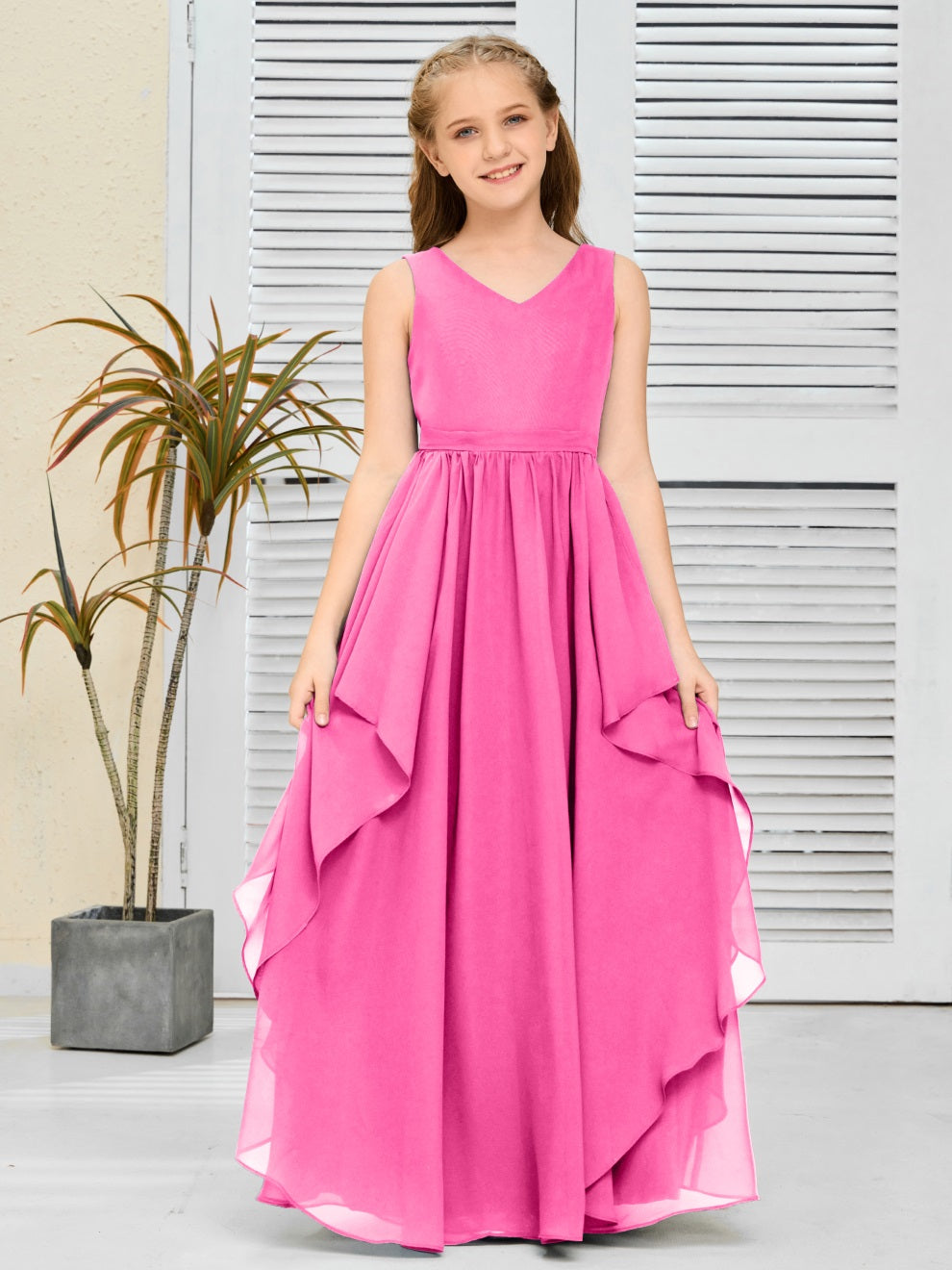 Fantastisches Chiffon Junior-Brautjungfernkleid