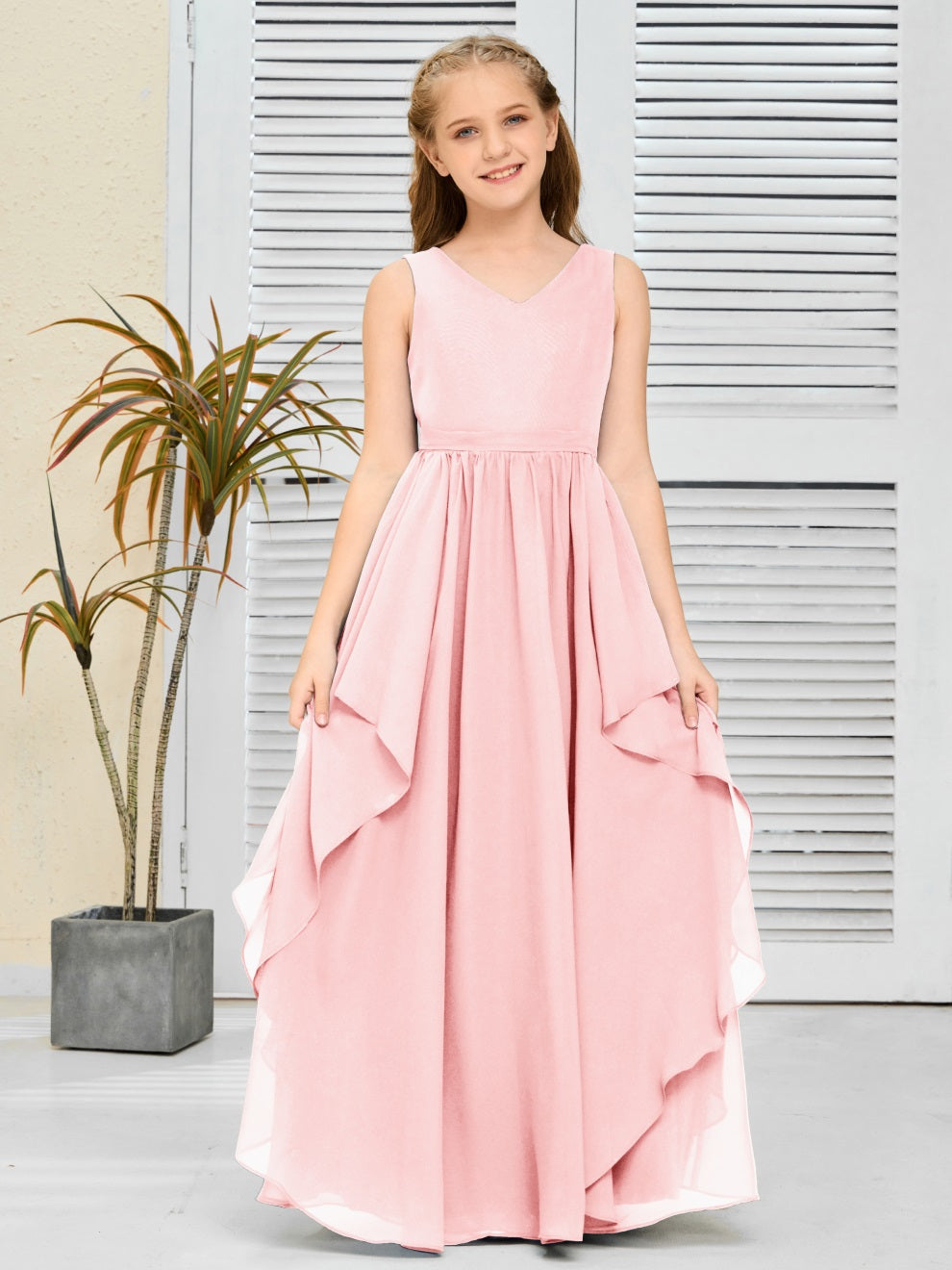 Fantastisches Chiffon Junior-Brautjungfernkleid