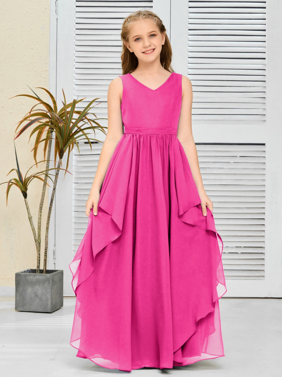 Fantastisches Chiffon Junior-Brautjungfernkleid