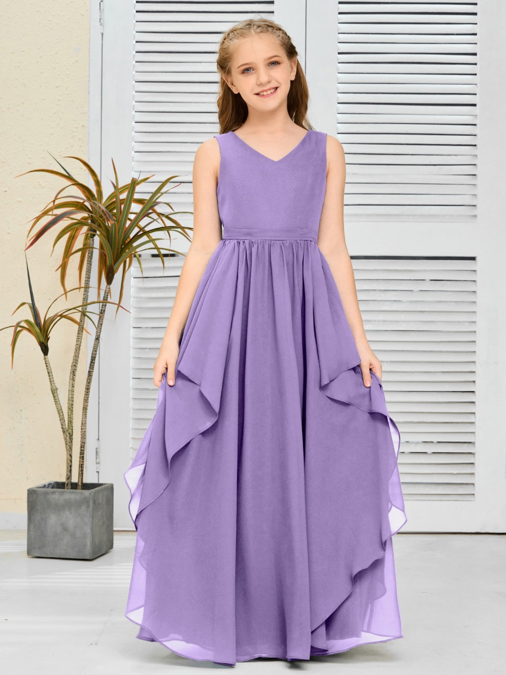 Fantastisches Chiffon Junior-Brautjungfernkleid