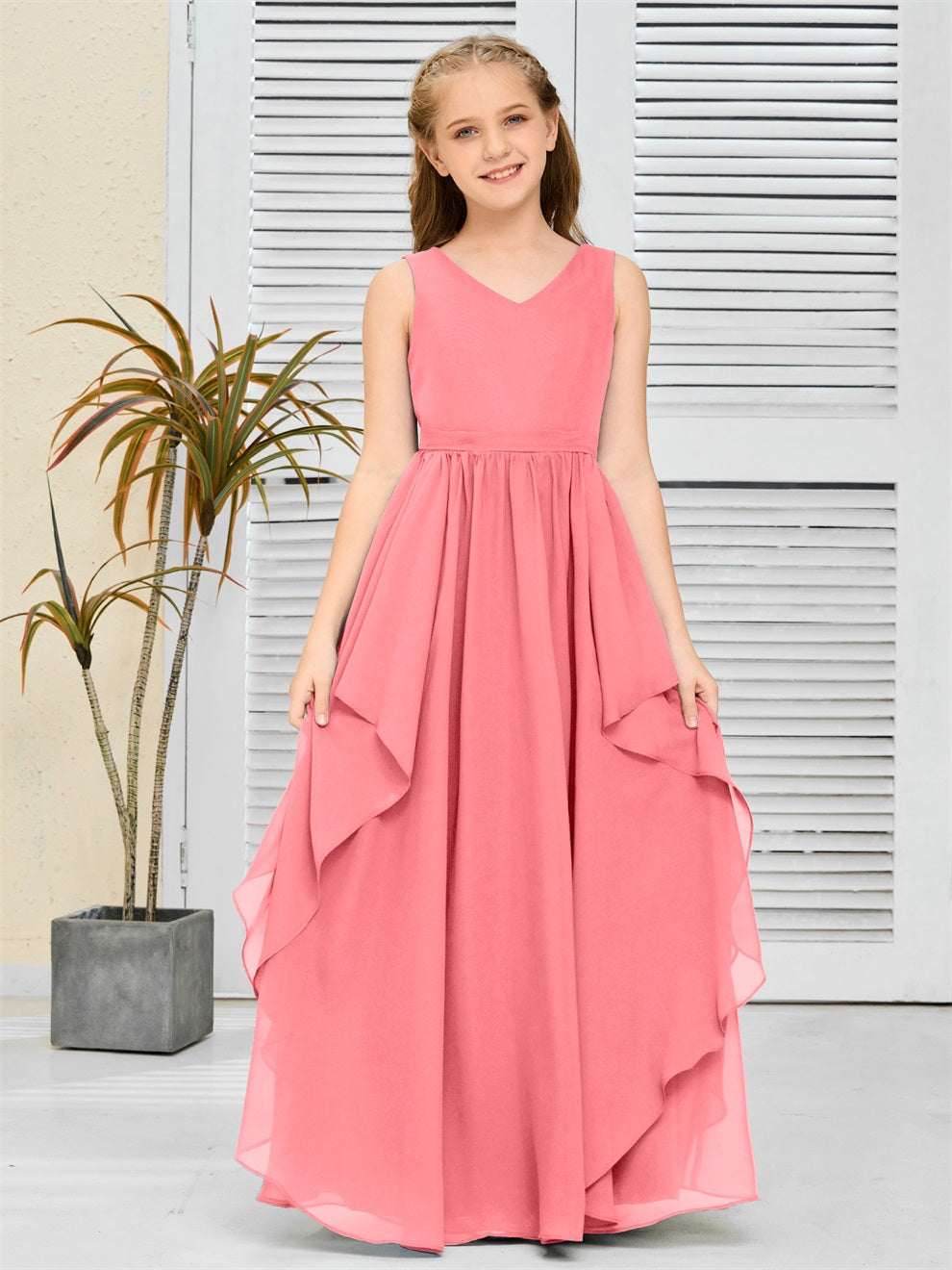 Fantastisches Chiffon Junior-Brautjungfernkleid