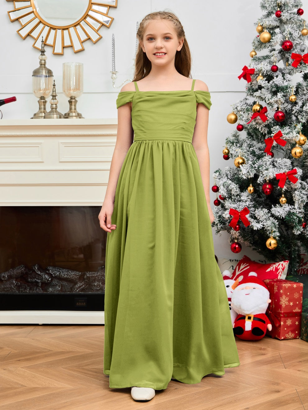 Wunderschönes Halter Chiffon Junior Brautjungfernkleid