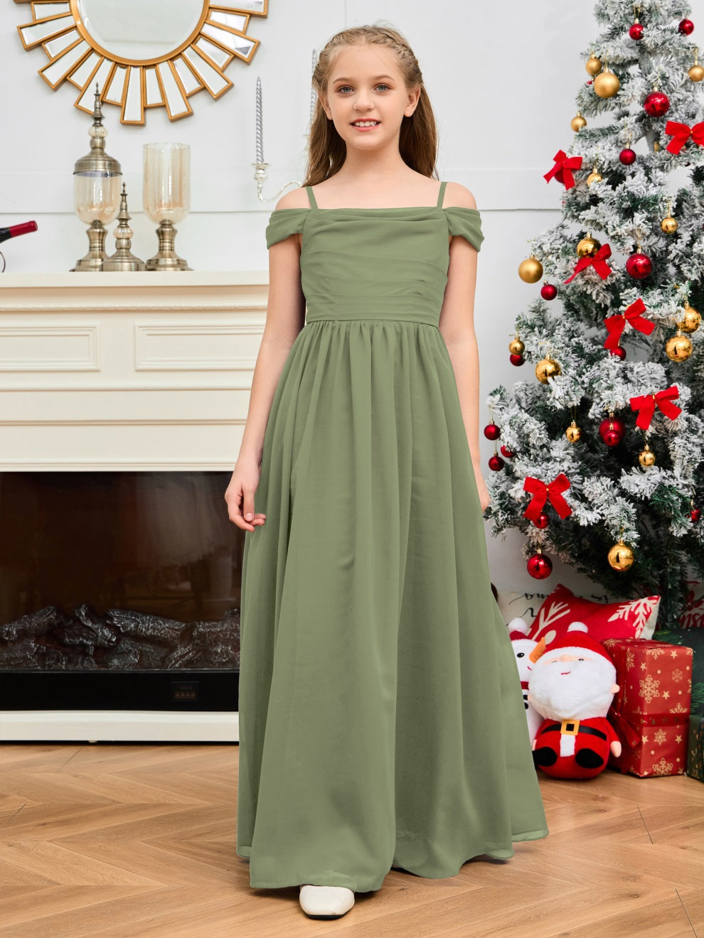 Wunderschönes Halter Chiffon Junior Brautjungfernkleid