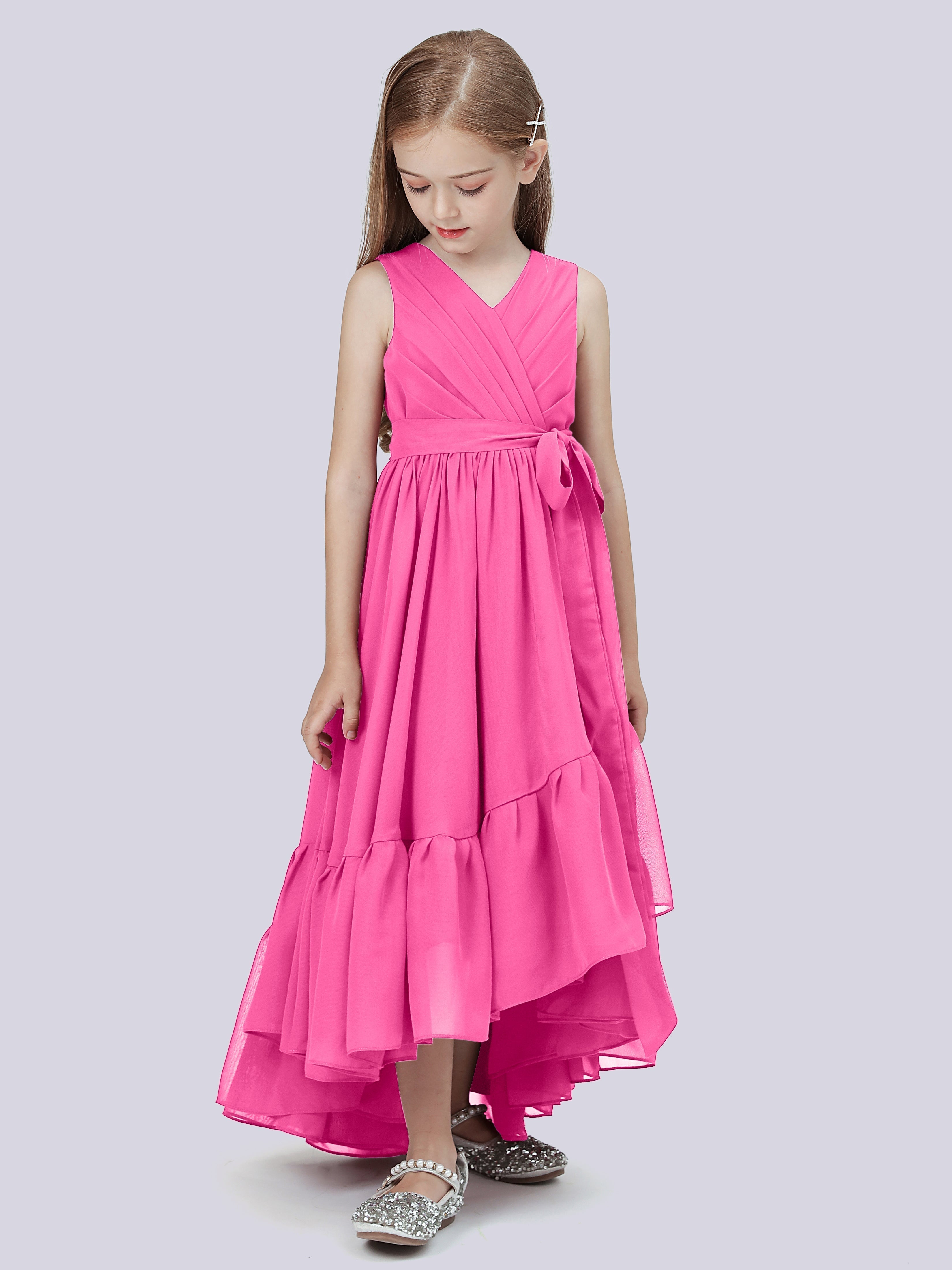 High-Low Chiffon Kleid für Junge Brautjungfern