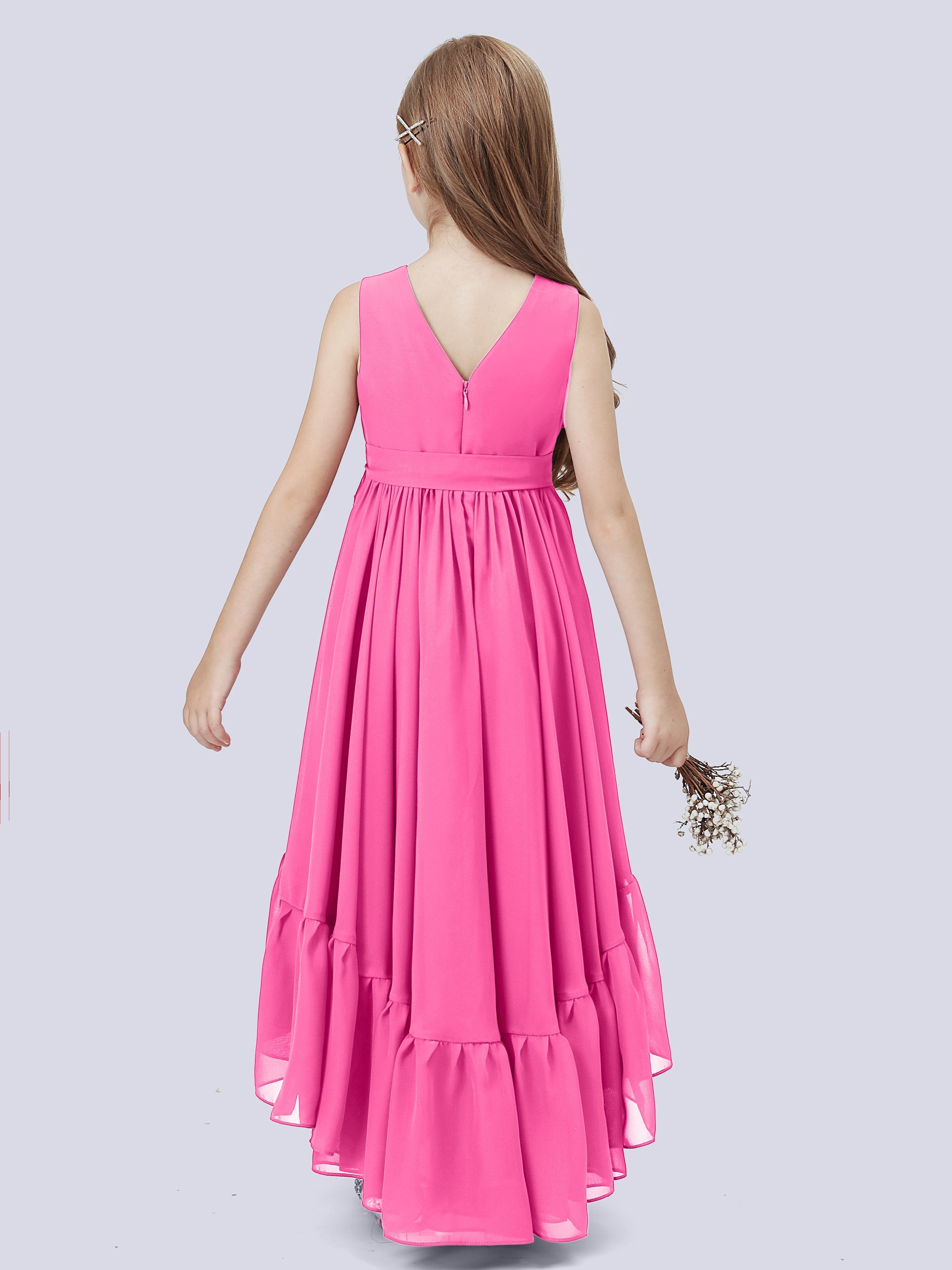 High-Low Chiffon Kleid für Junge Brautjungfern