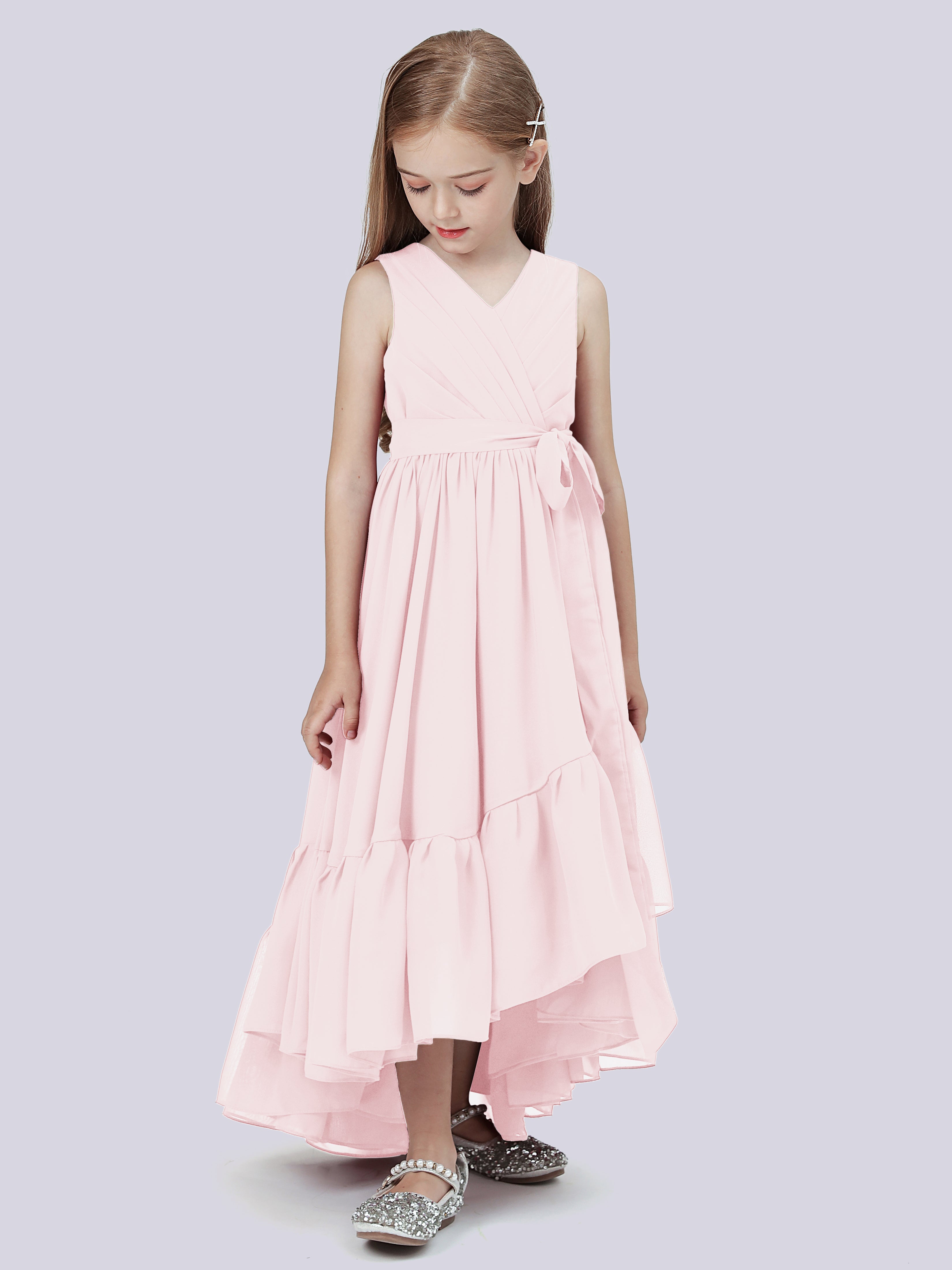 High-Low Chiffon Kleid für Junge Brautjungfern