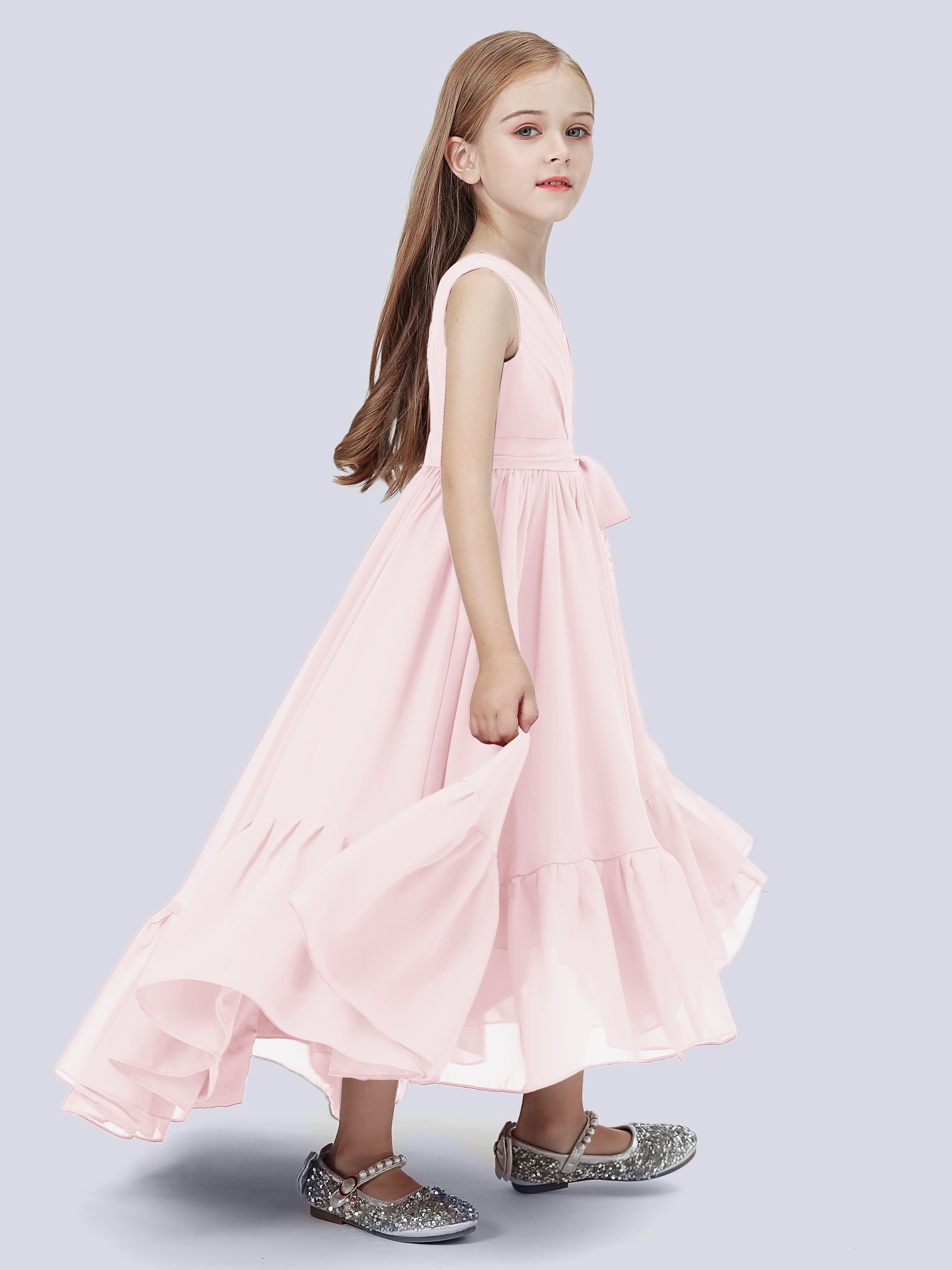 High-Low Chiffon Kleid für Junge Brautjungfern