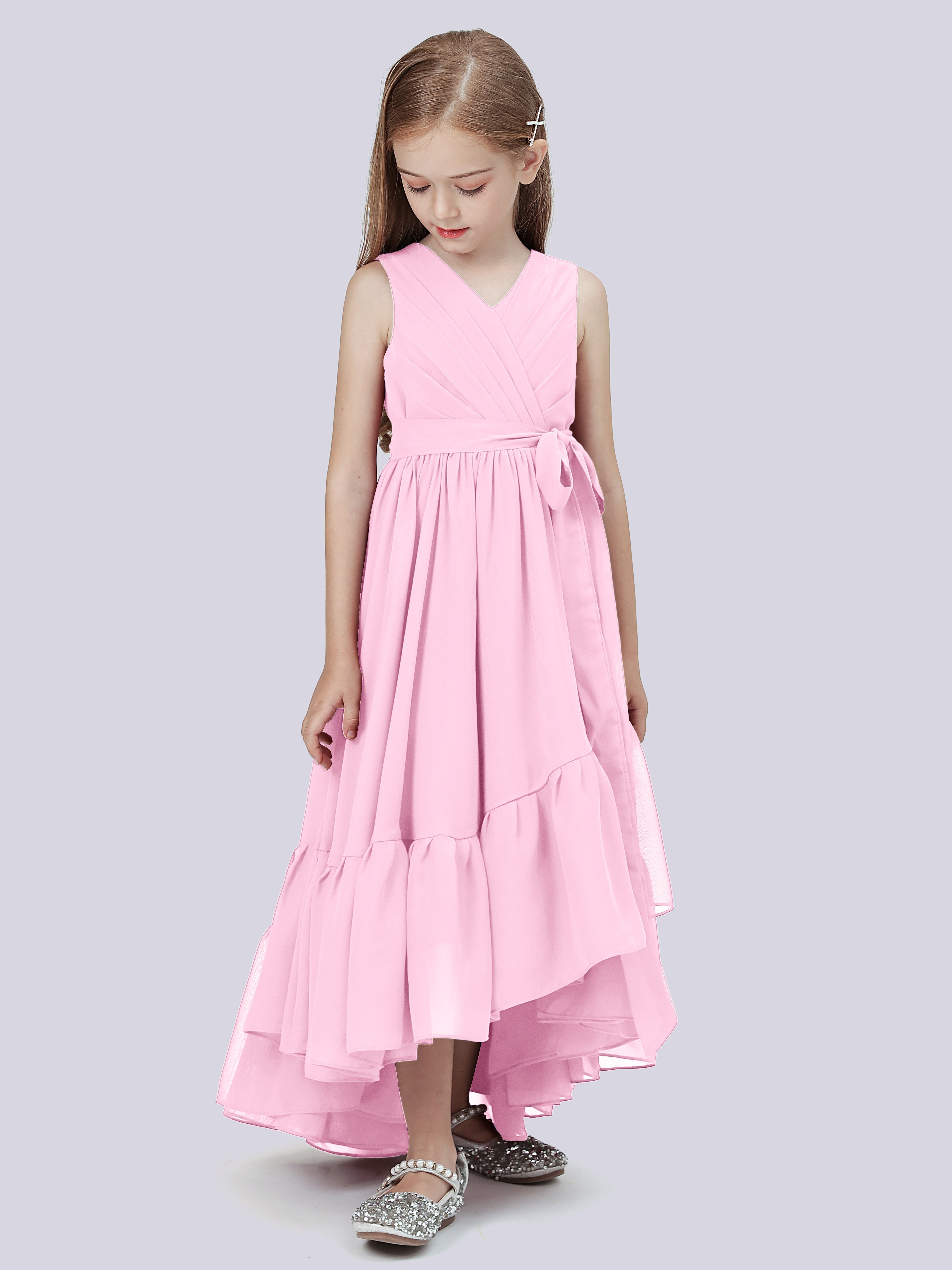 High-Low Chiffon Kleid für Junge Brautjungfern