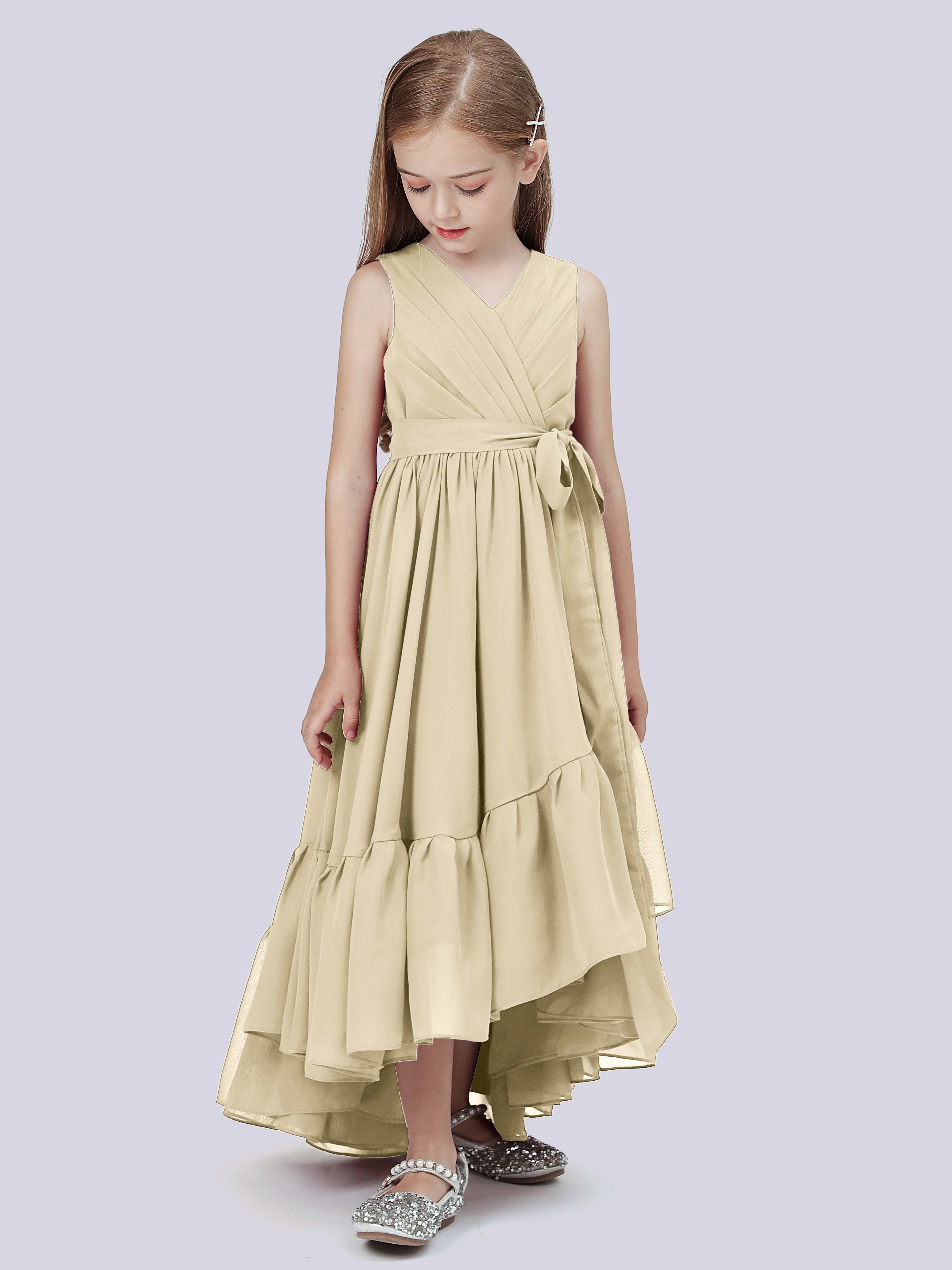 High-Low Chiffon Kleid für Junge Brautjungfern