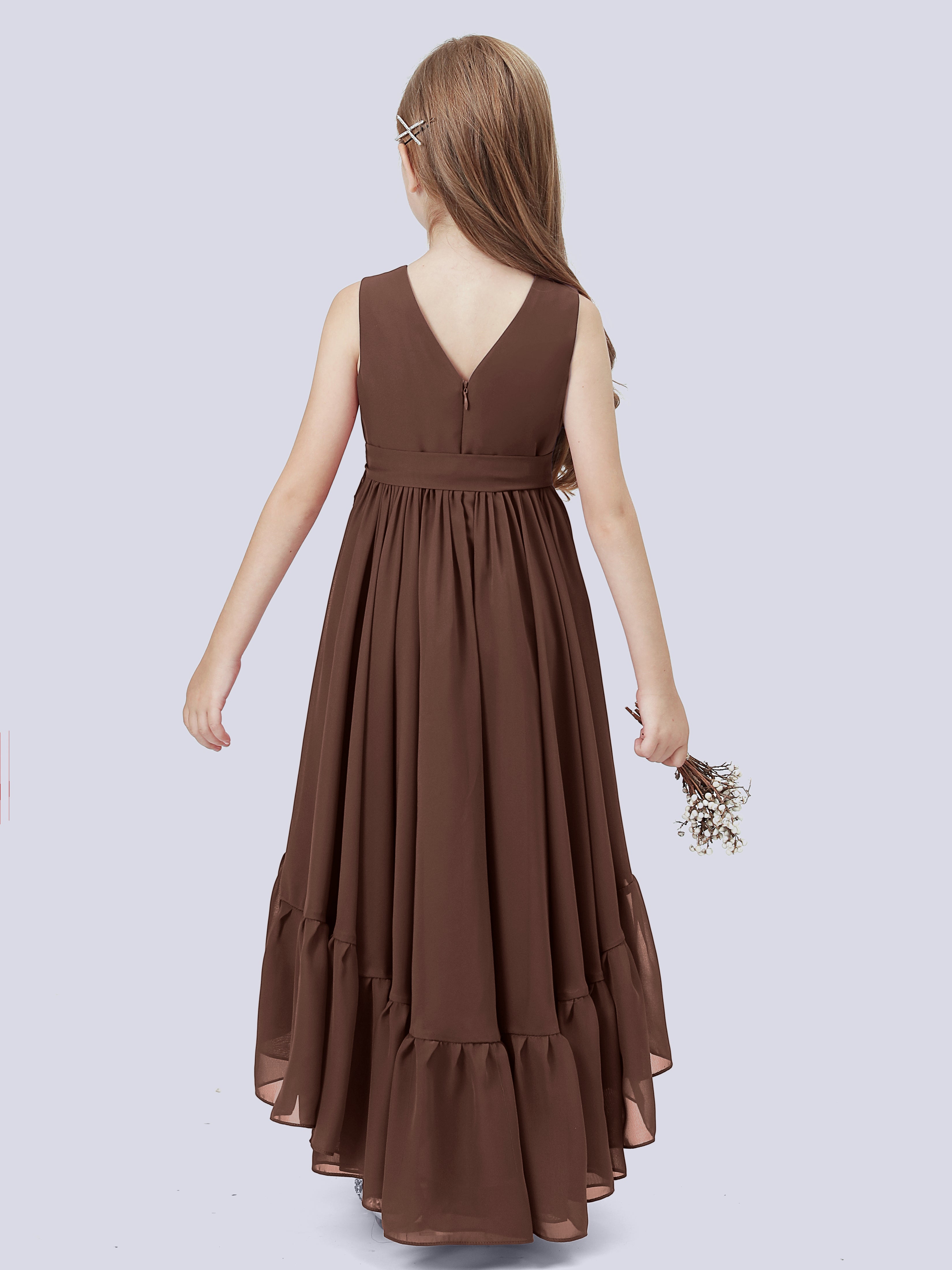 High-Low Chiffon Kleid für Junge Brautjungfern