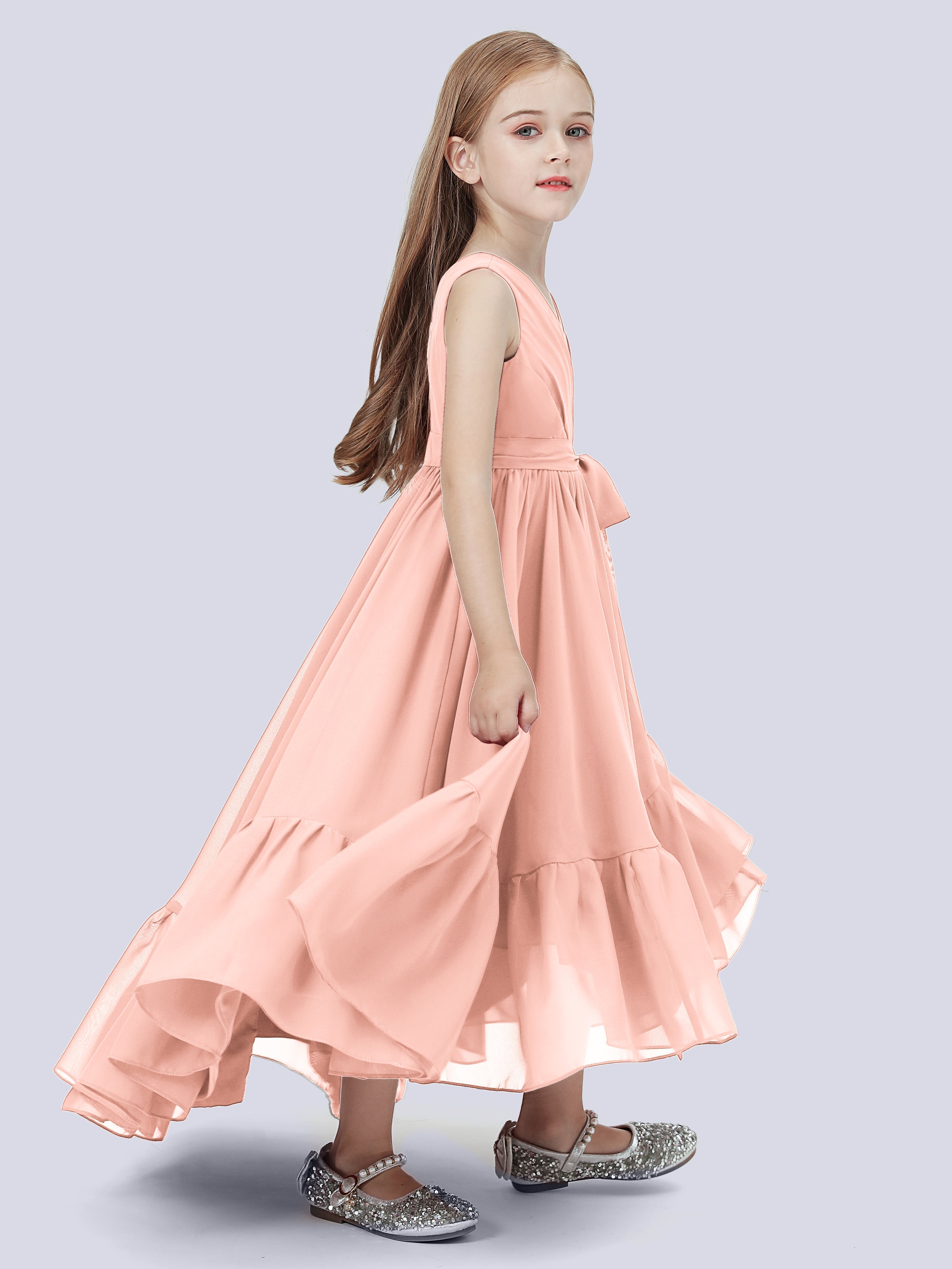 High-Low Chiffon Kleid für Junge Brautjungfern