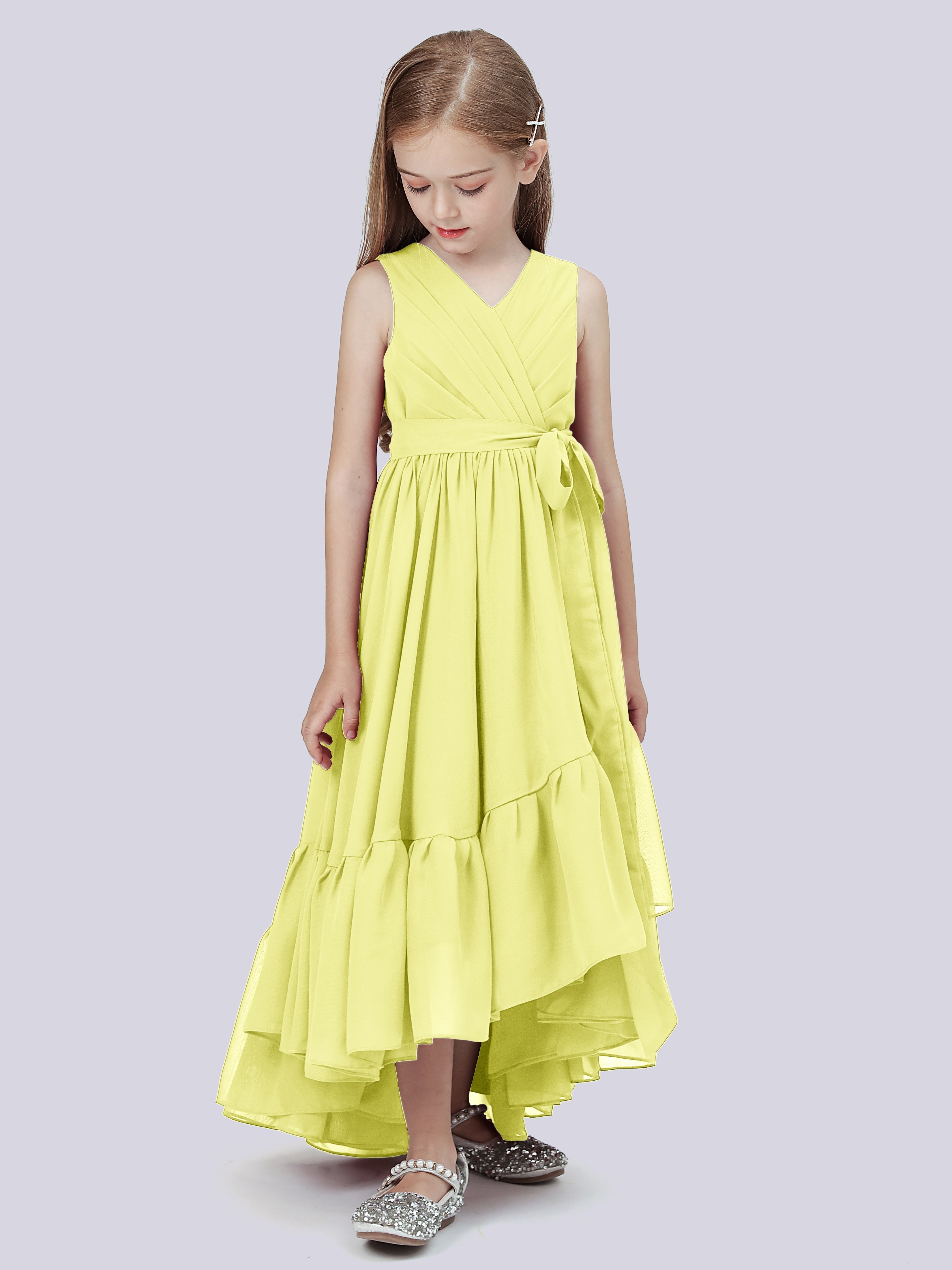 High-Low Chiffon Kleid für Junge Brautjungfern