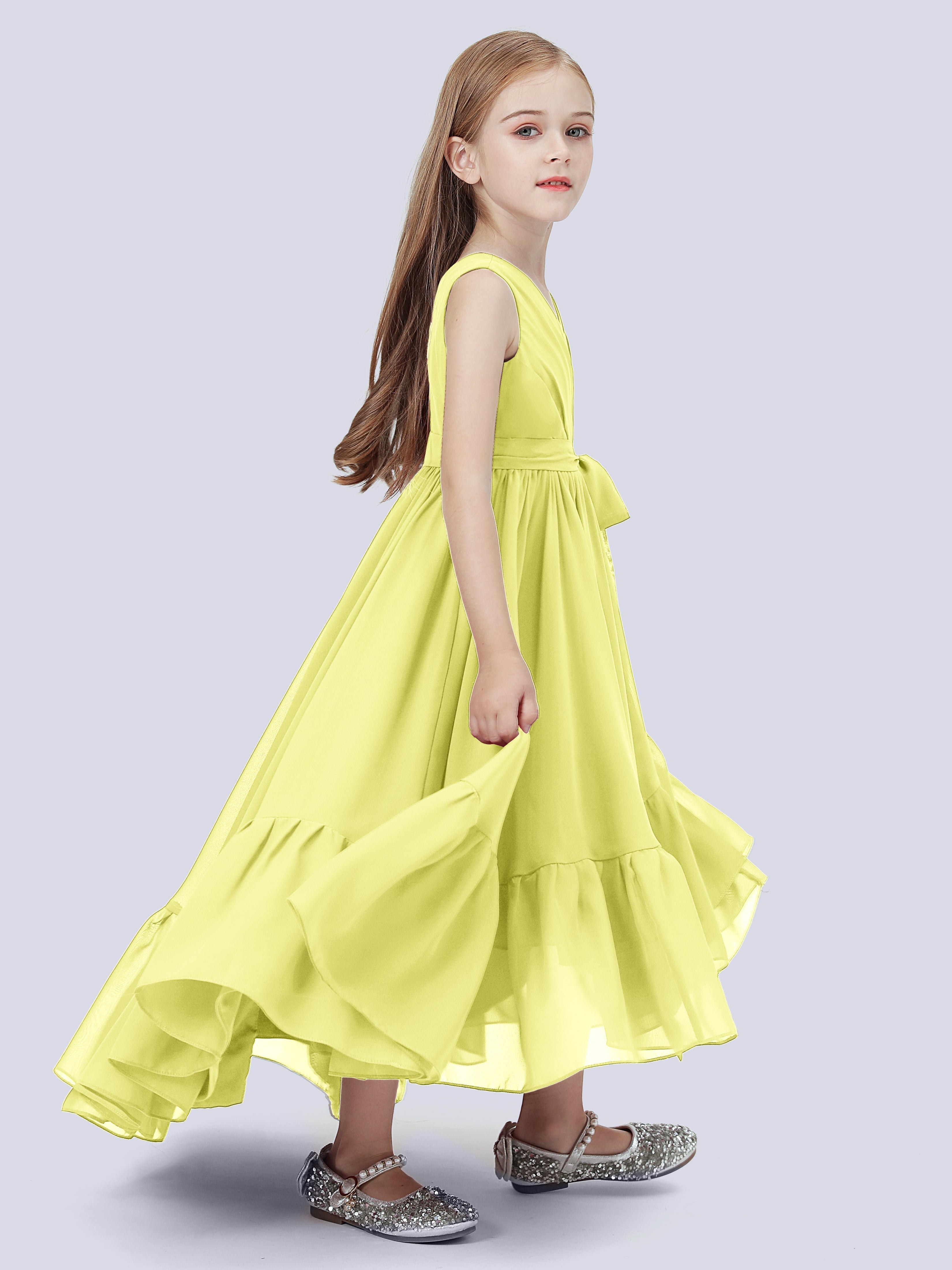 High-Low Chiffon Kleid für Junge Brautjungfern