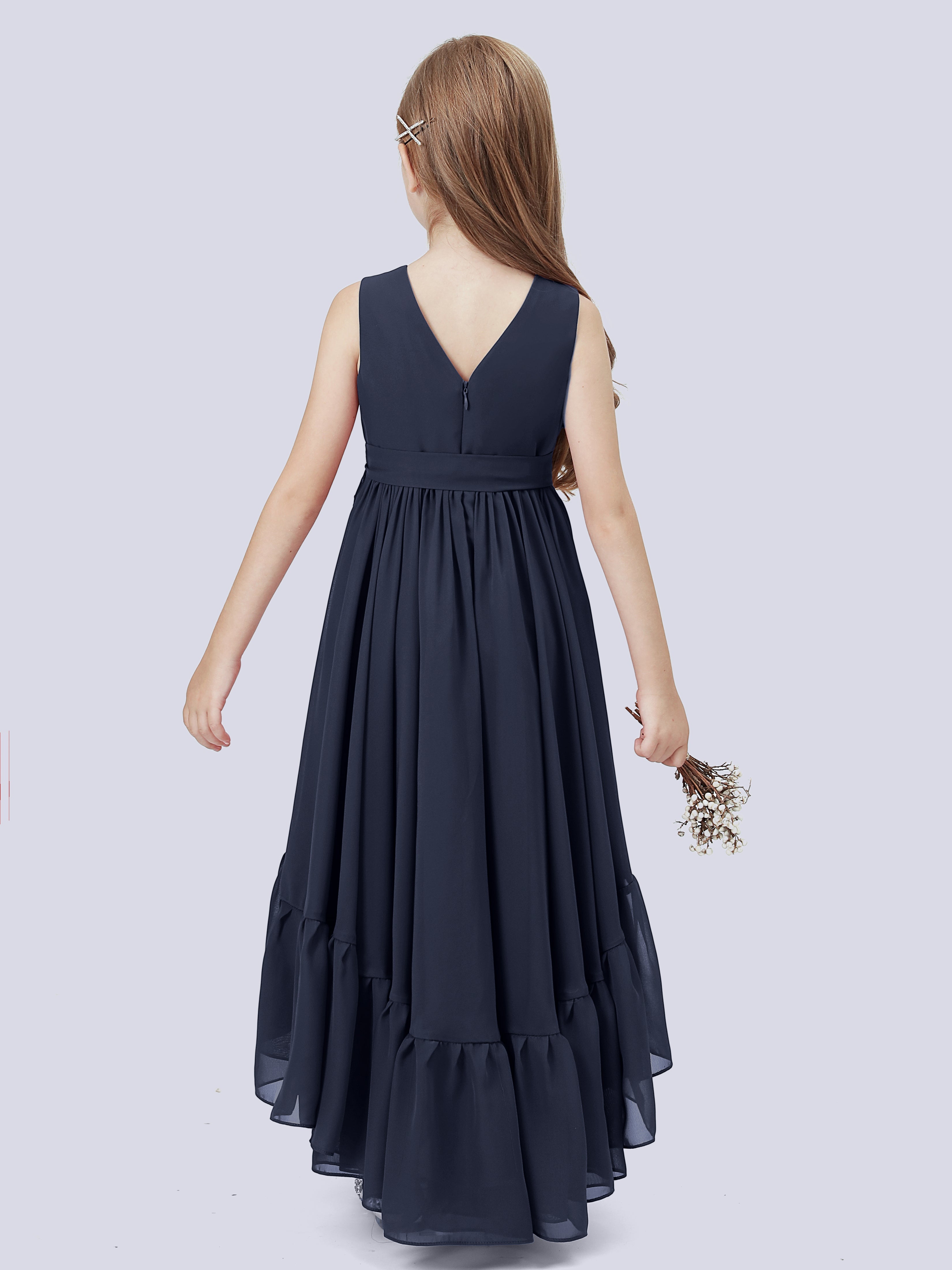 High-Low Chiffon Kleid für Junge Brautjungfern