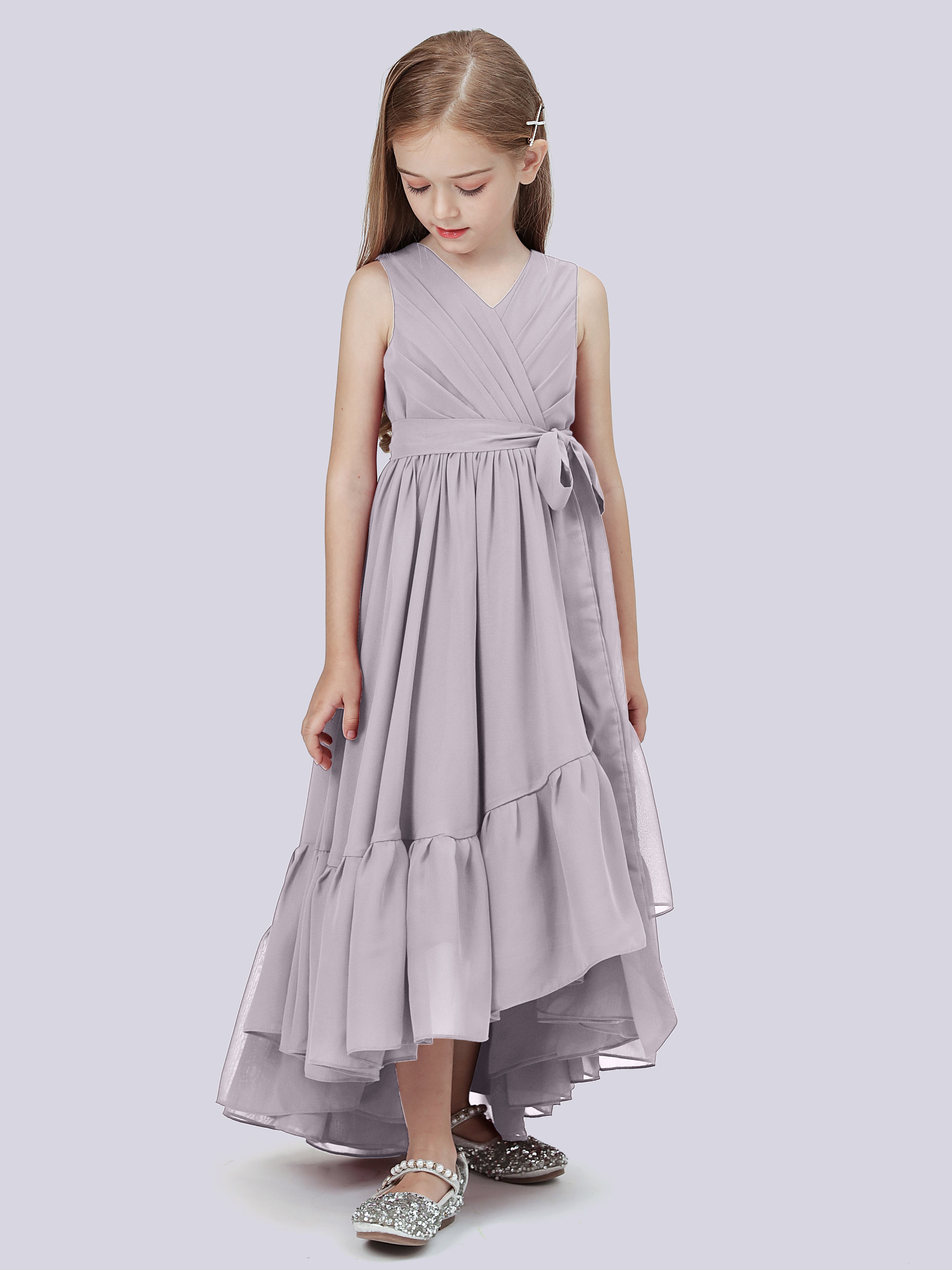 High-Low Chiffon Kleid für Junge Brautjungfern