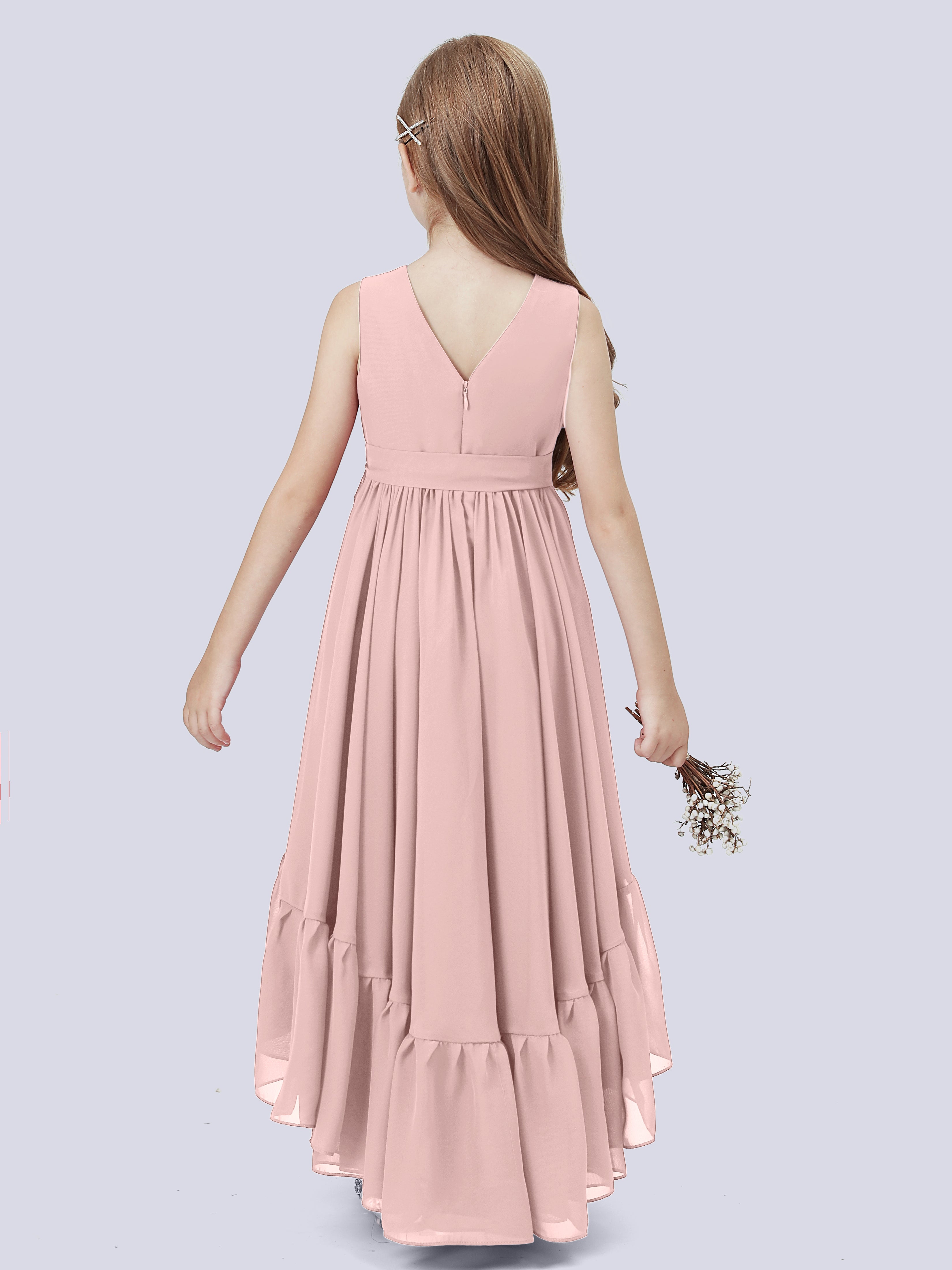 High-Low Chiffon Kleid für Junge Brautjungfern