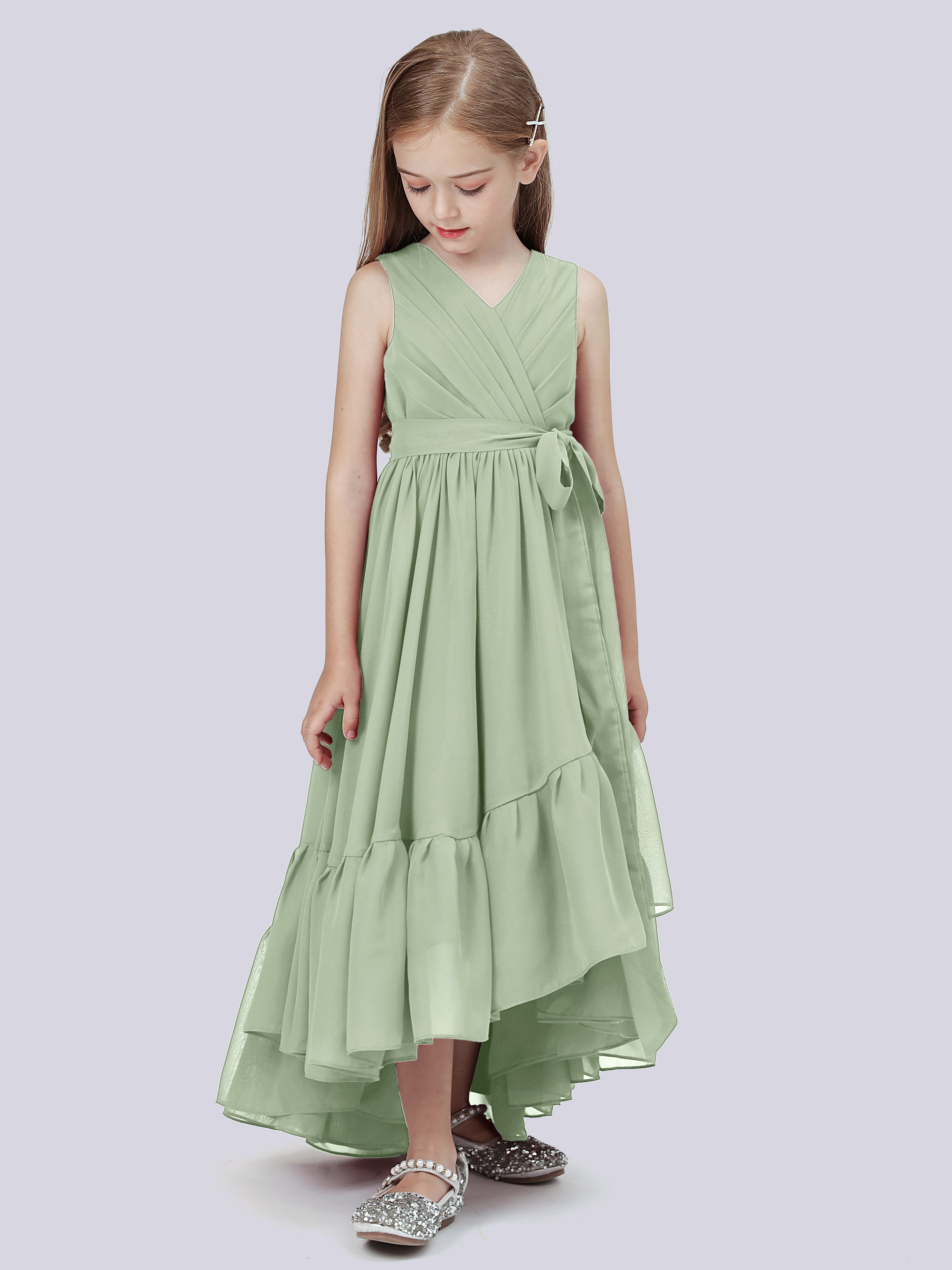 High-Low Chiffon Kleid für Junge Brautjungfern