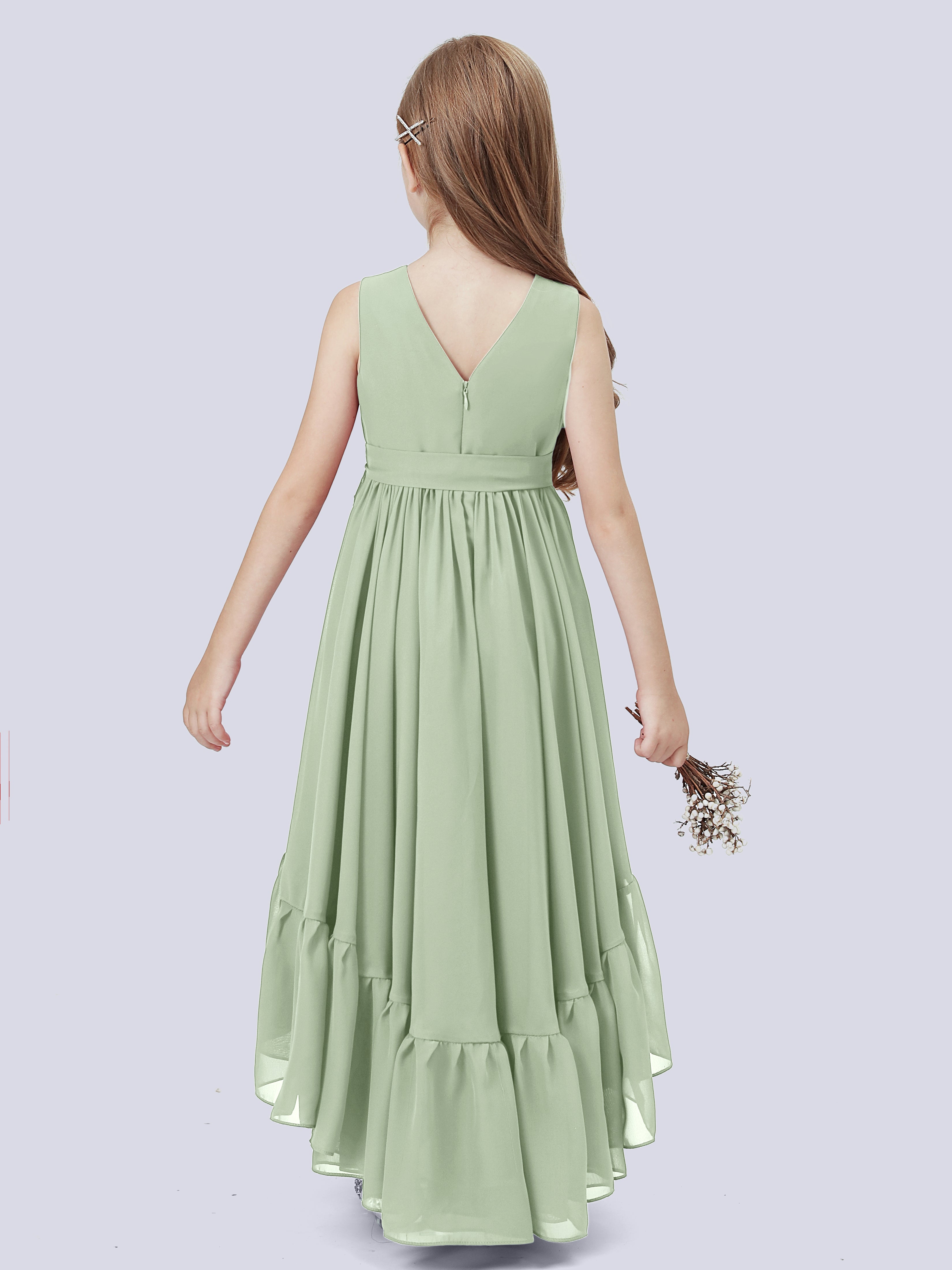 High-Low Chiffon Kleid für Junge Brautjungfern