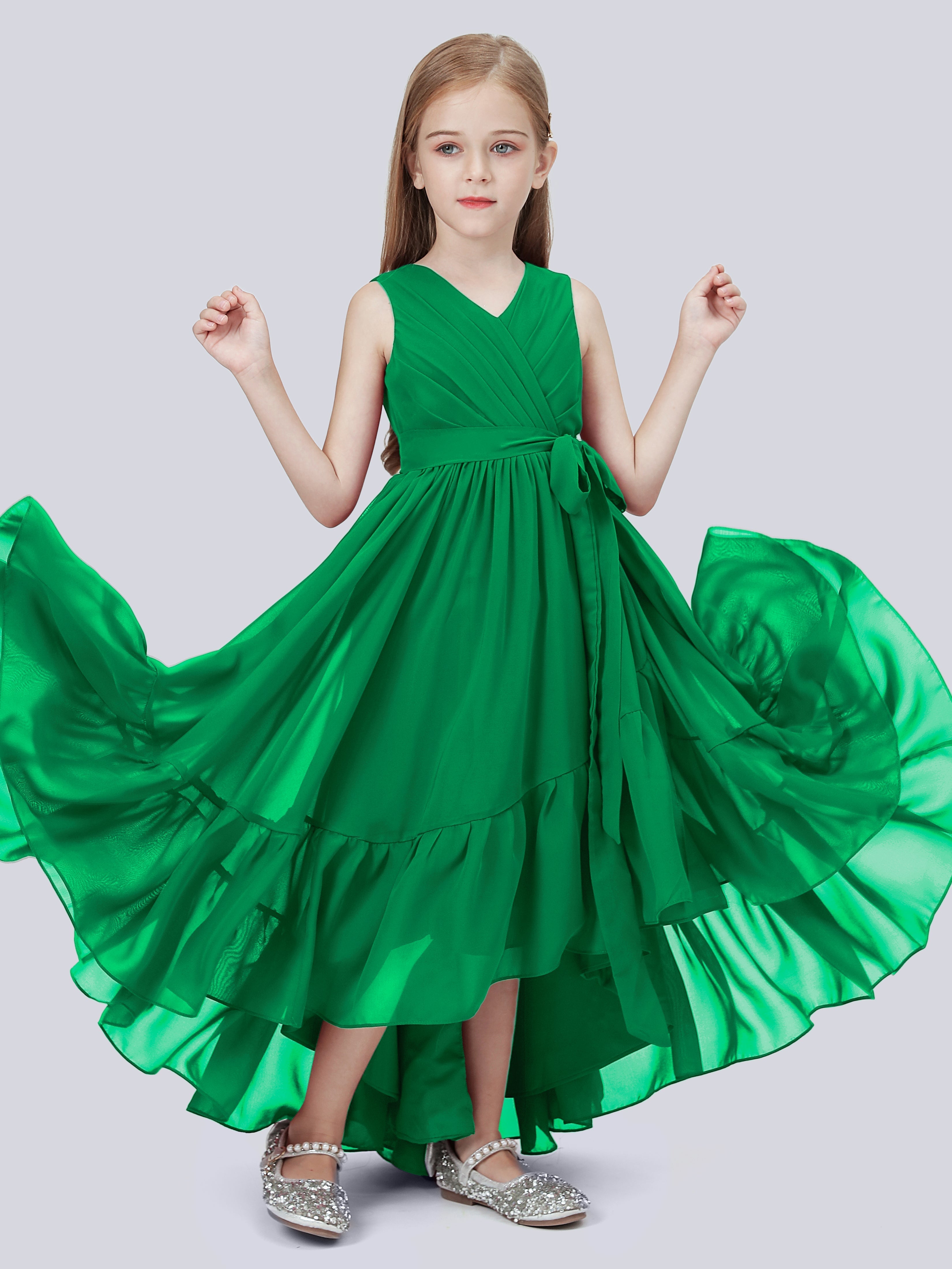 High-Low Chiffon Kleid für Junge Brautjungfern