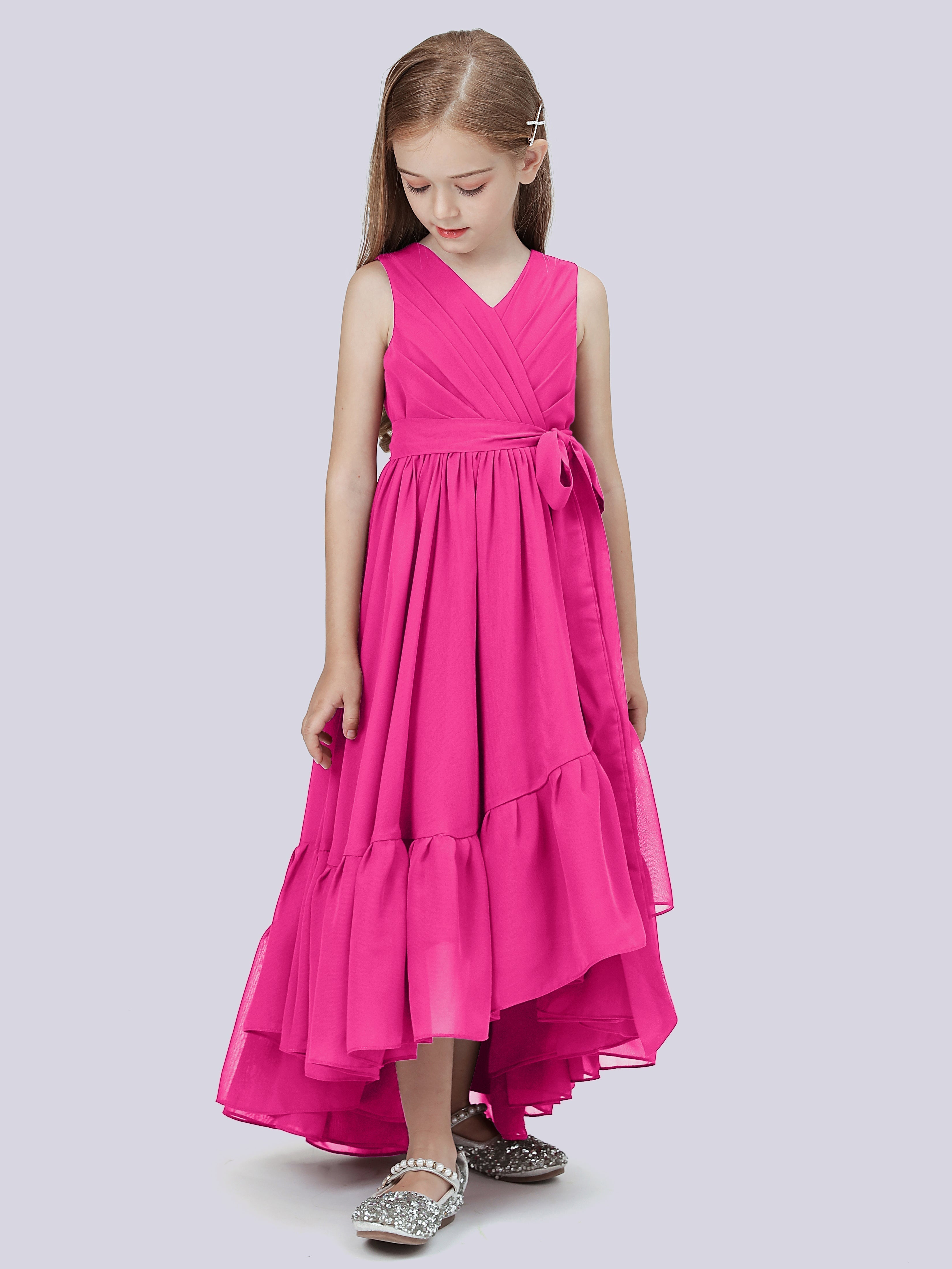 High-Low Chiffon Kleid für Junge Brautjungfern