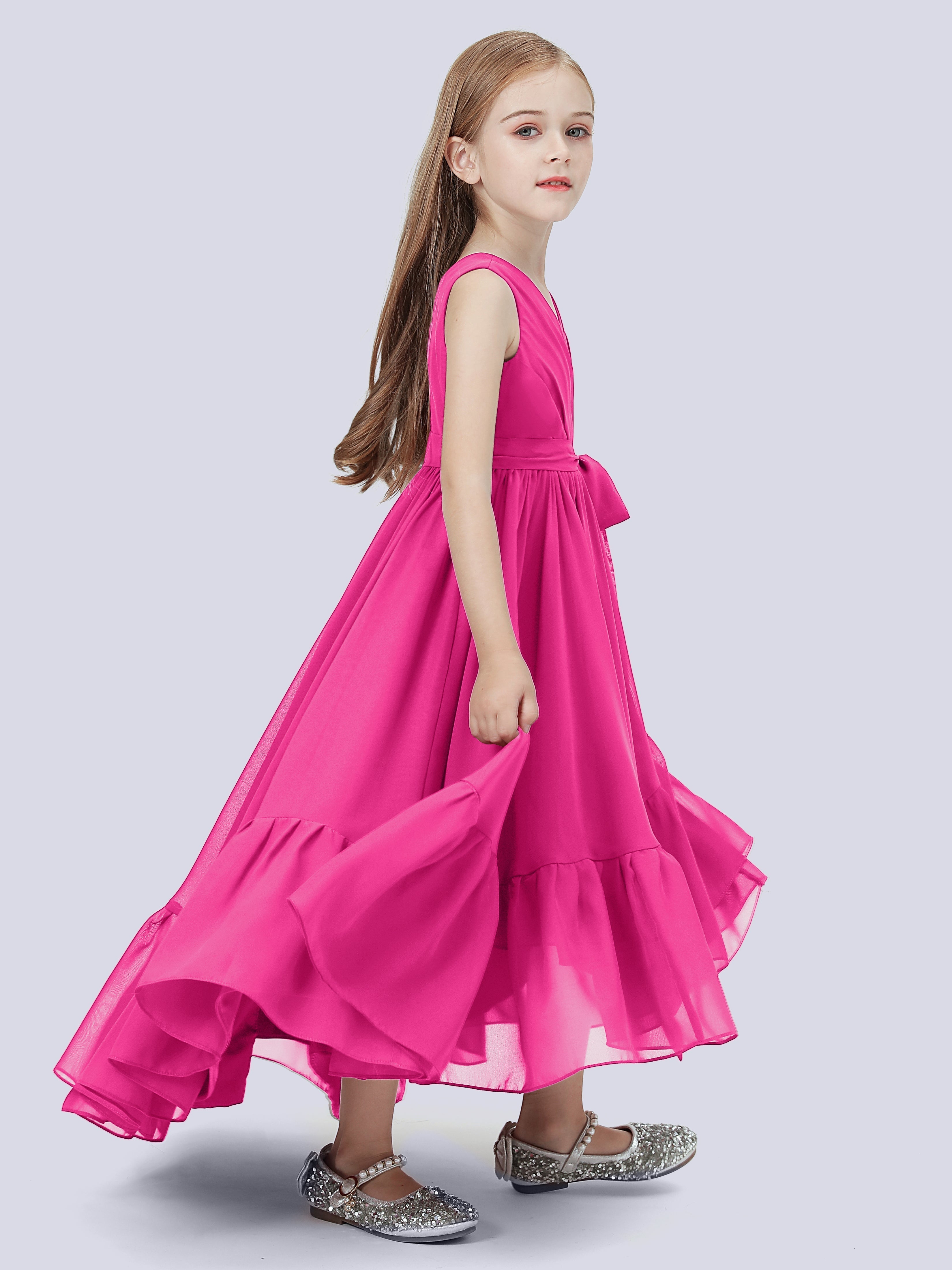 High-Low Chiffon Kleid für Junge Brautjungfern