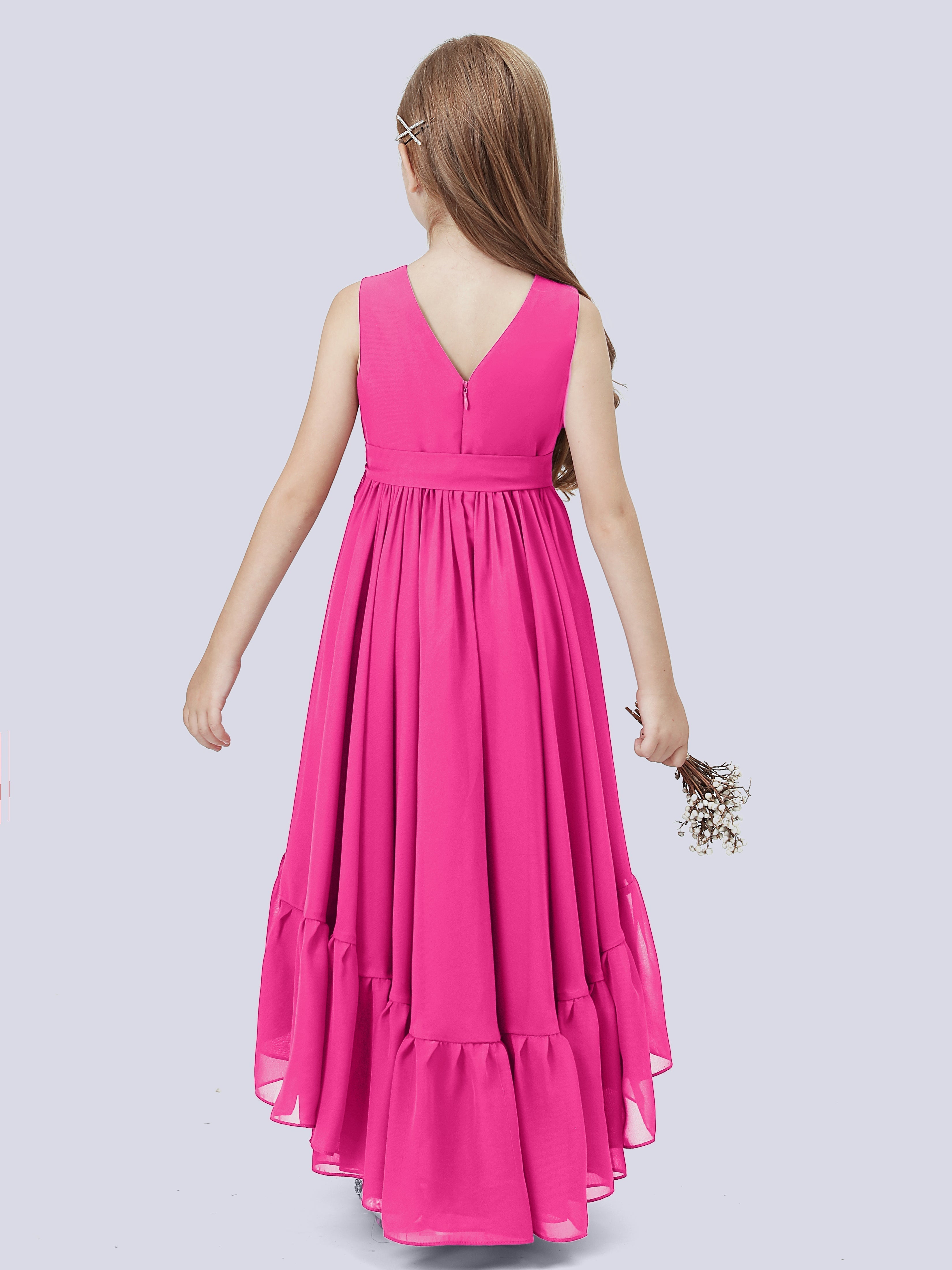 High-Low Chiffon Kleid für Junge Brautjungfern