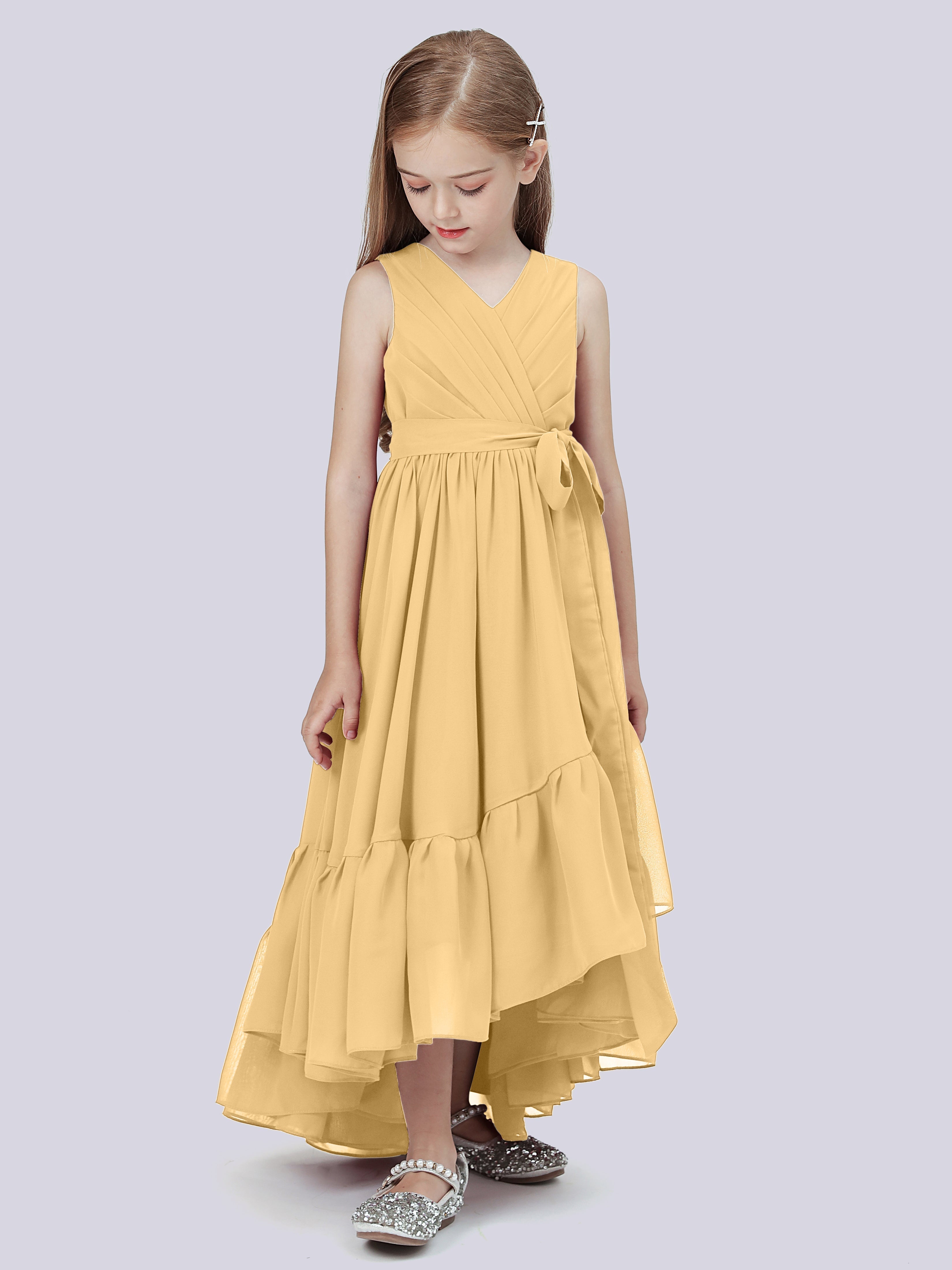 High-Low Chiffon Kleid für Junge Brautjungfern