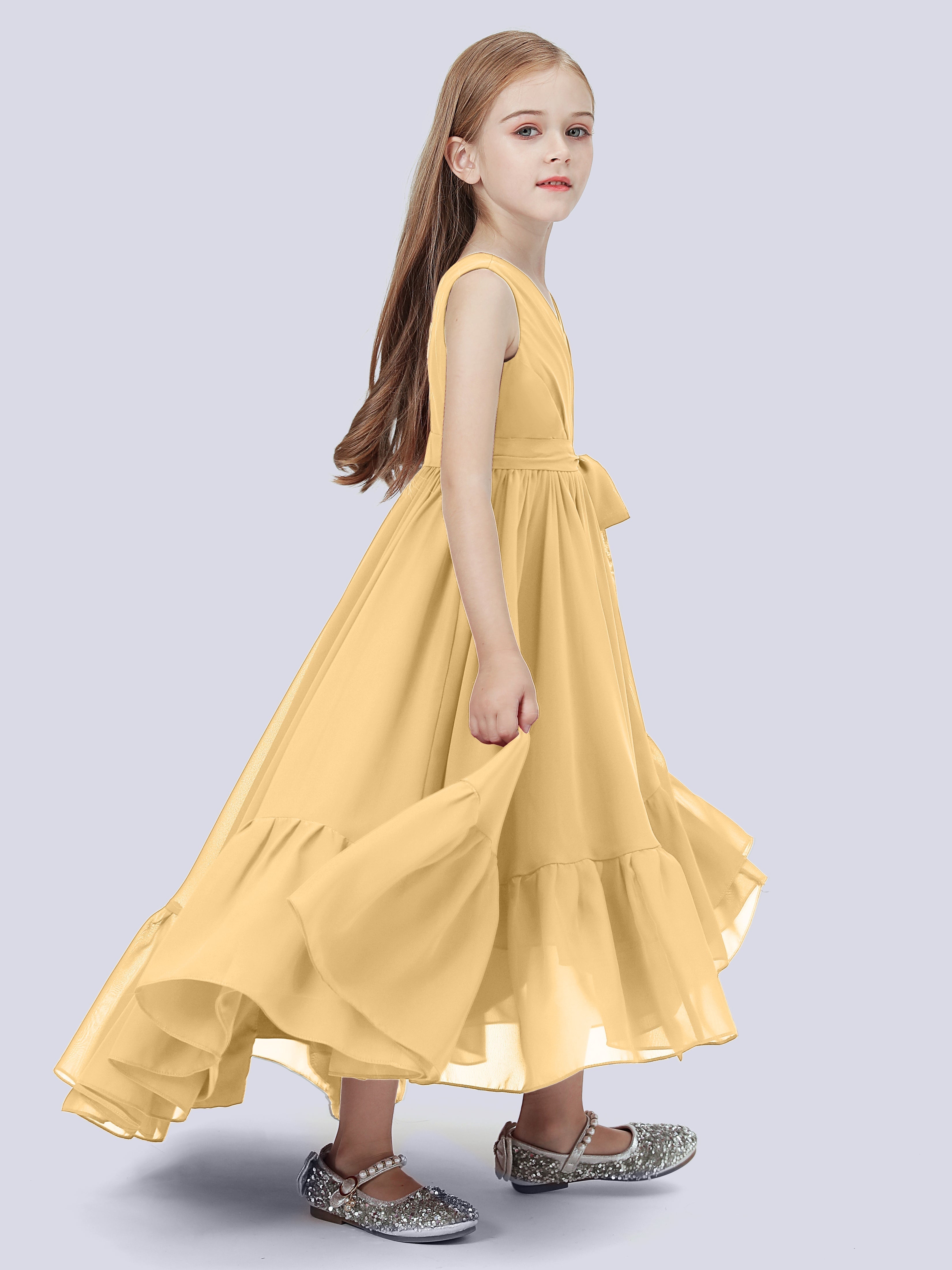 High-Low Chiffon Kleid für Junge Brautjungfern