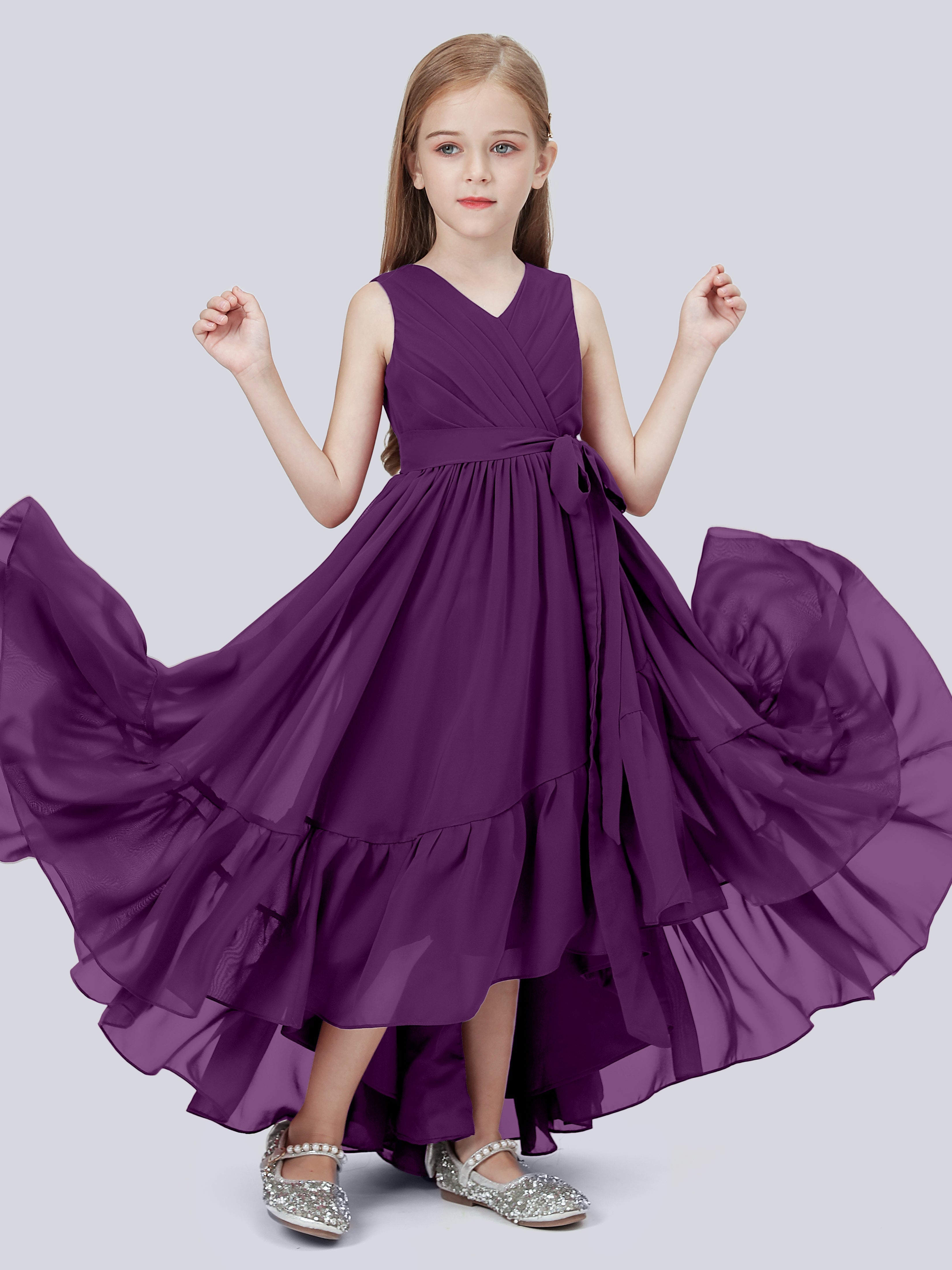 High-Low Chiffon Kleid für Junge Brautjungfern