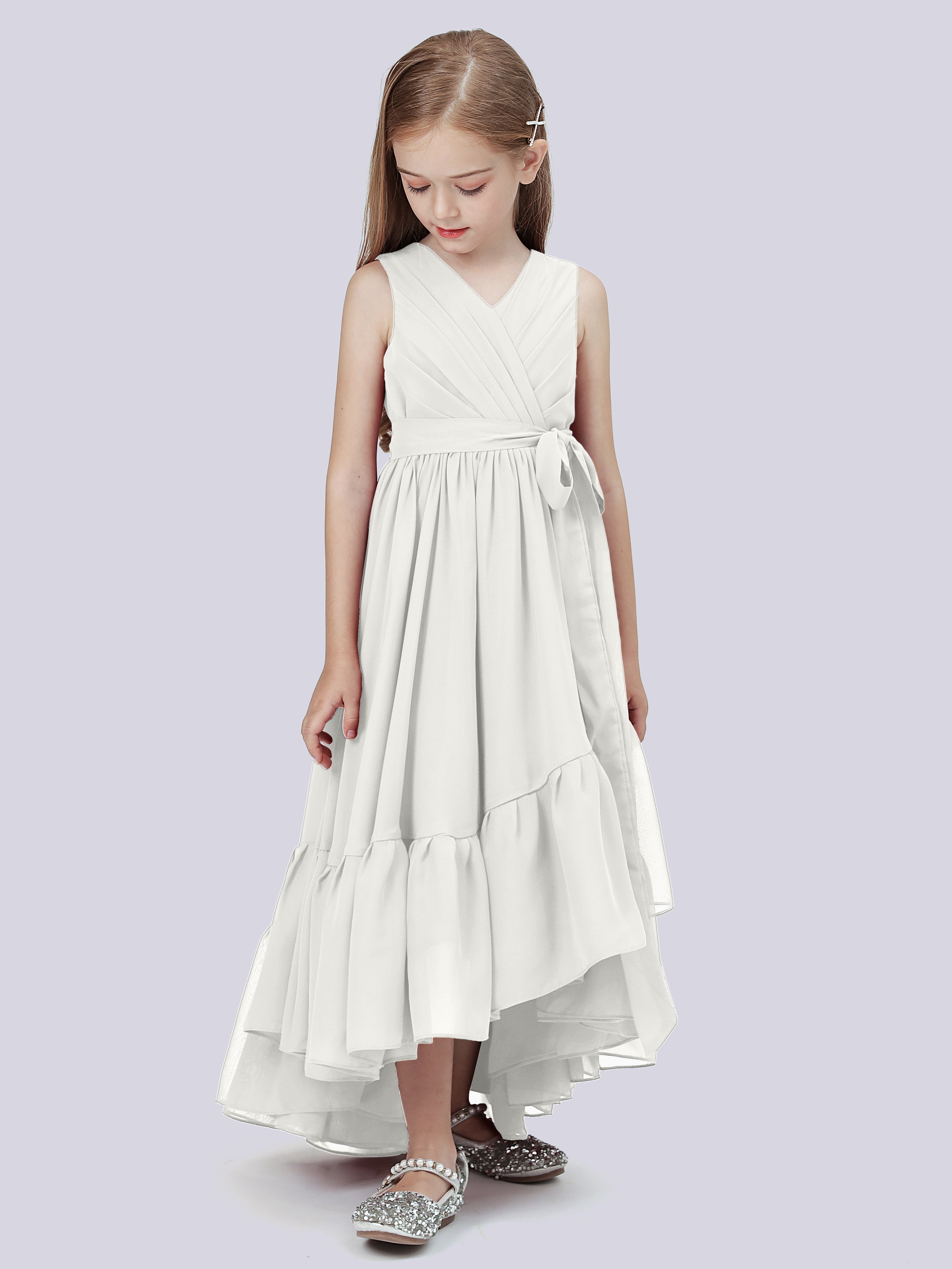 High-Low Chiffon Kleid für Junge Brautjungfern