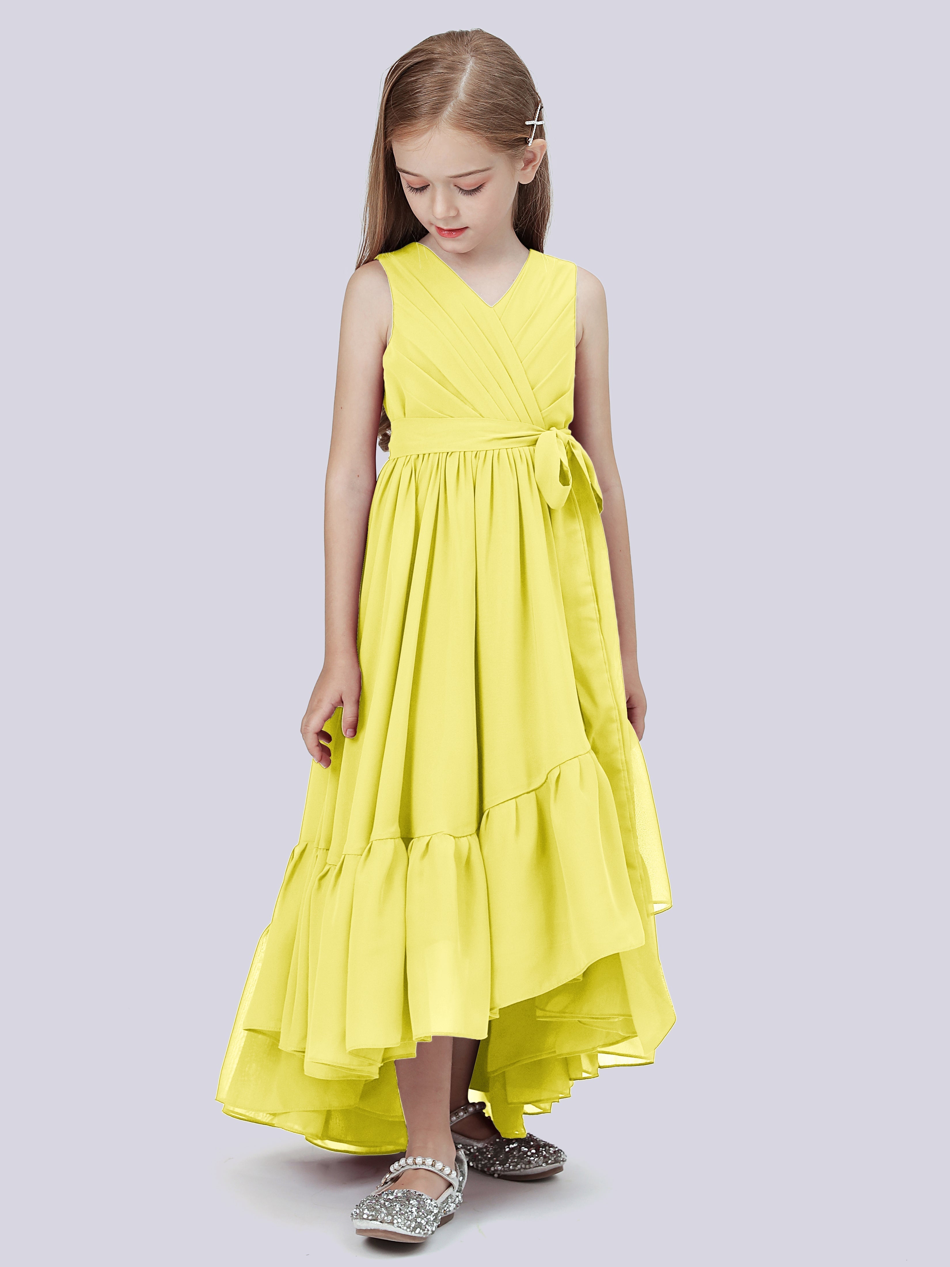 High-Low Chiffon Kleid für Junge Brautjungfern