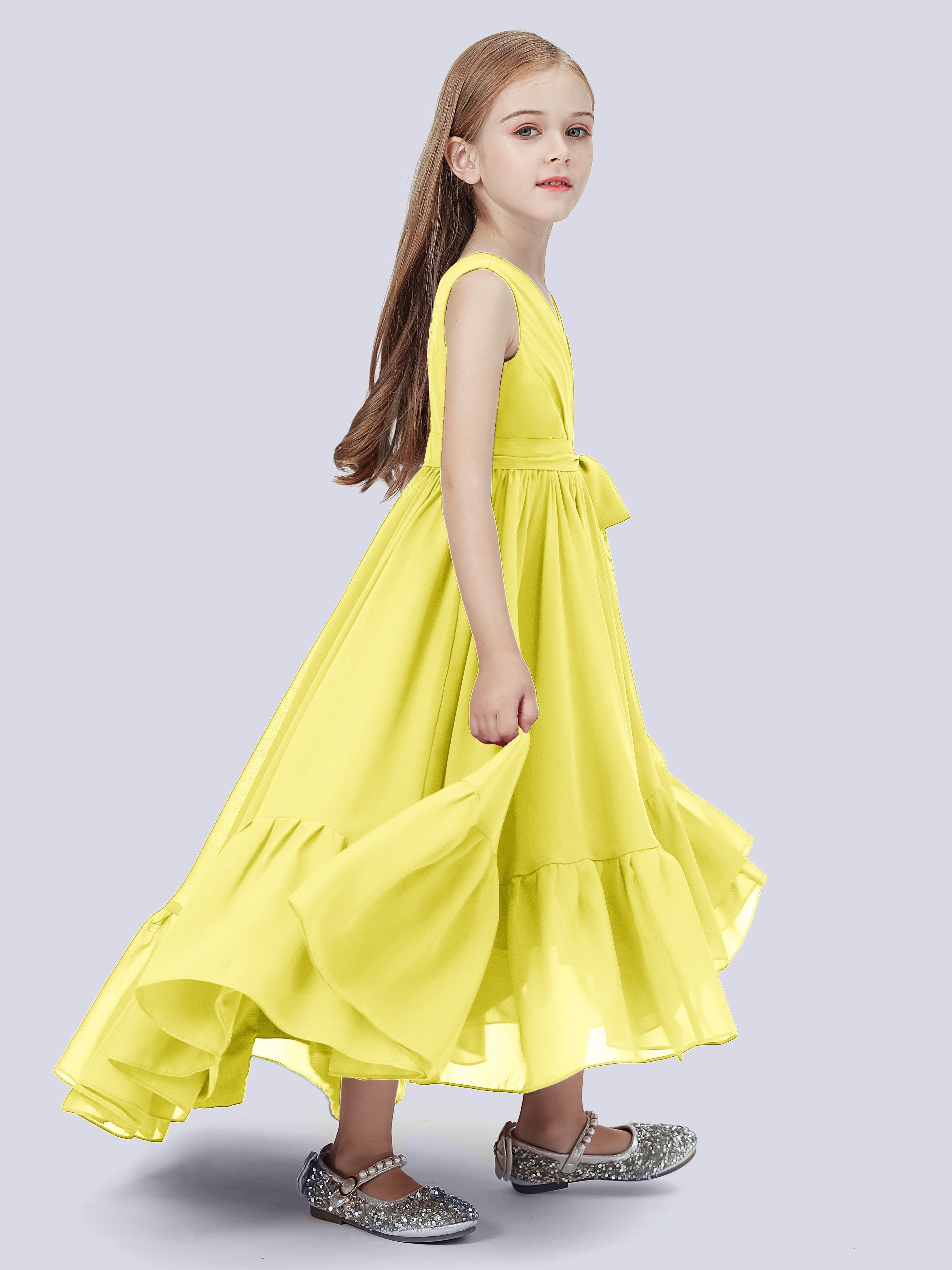 High-Low Chiffon Kleid für Junge Brautjungfern