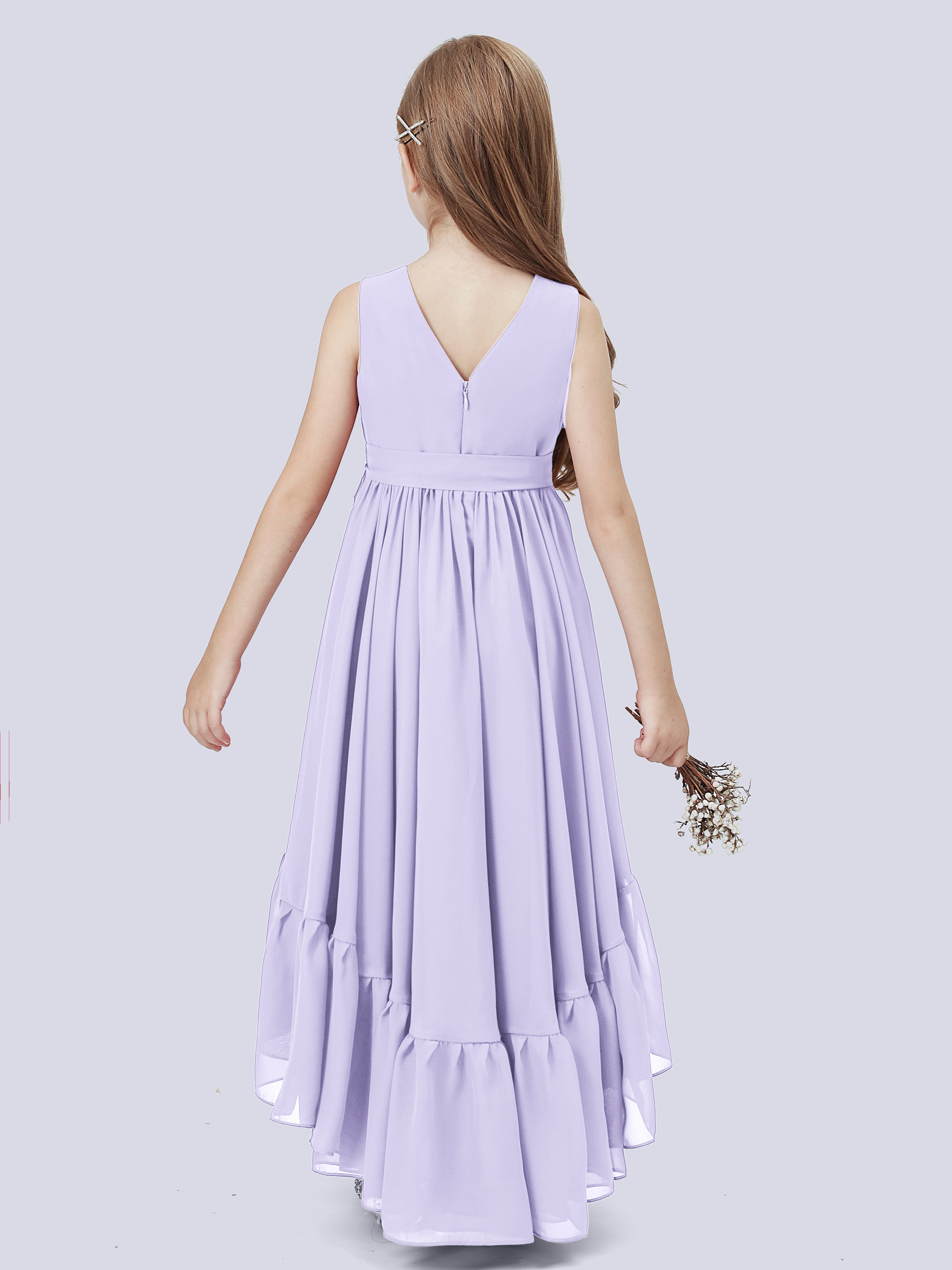 High-Low Chiffon Kleid für Junge Brautjungfern