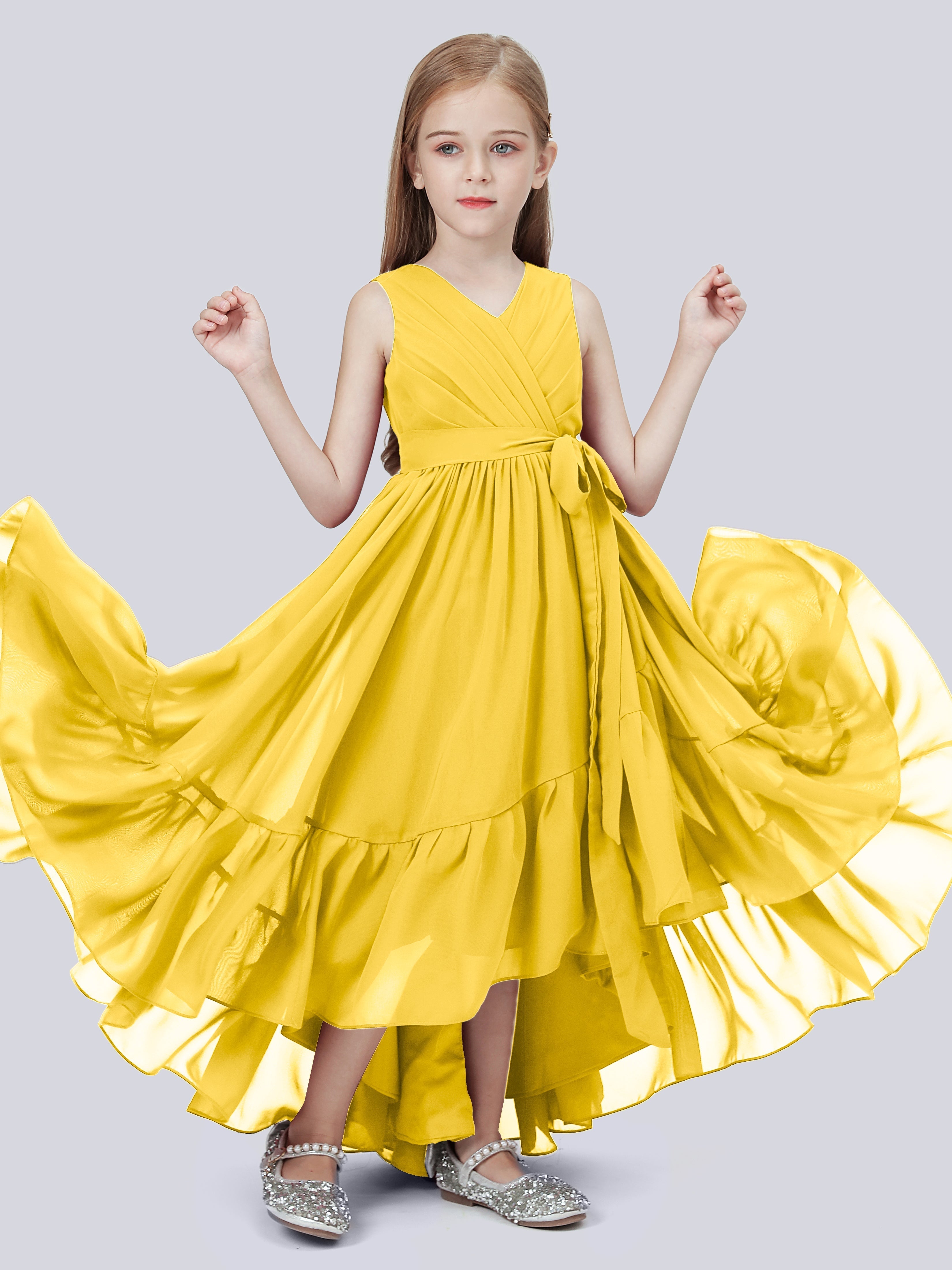 High-Low Chiffon Kleid für Junge Brautjungfern