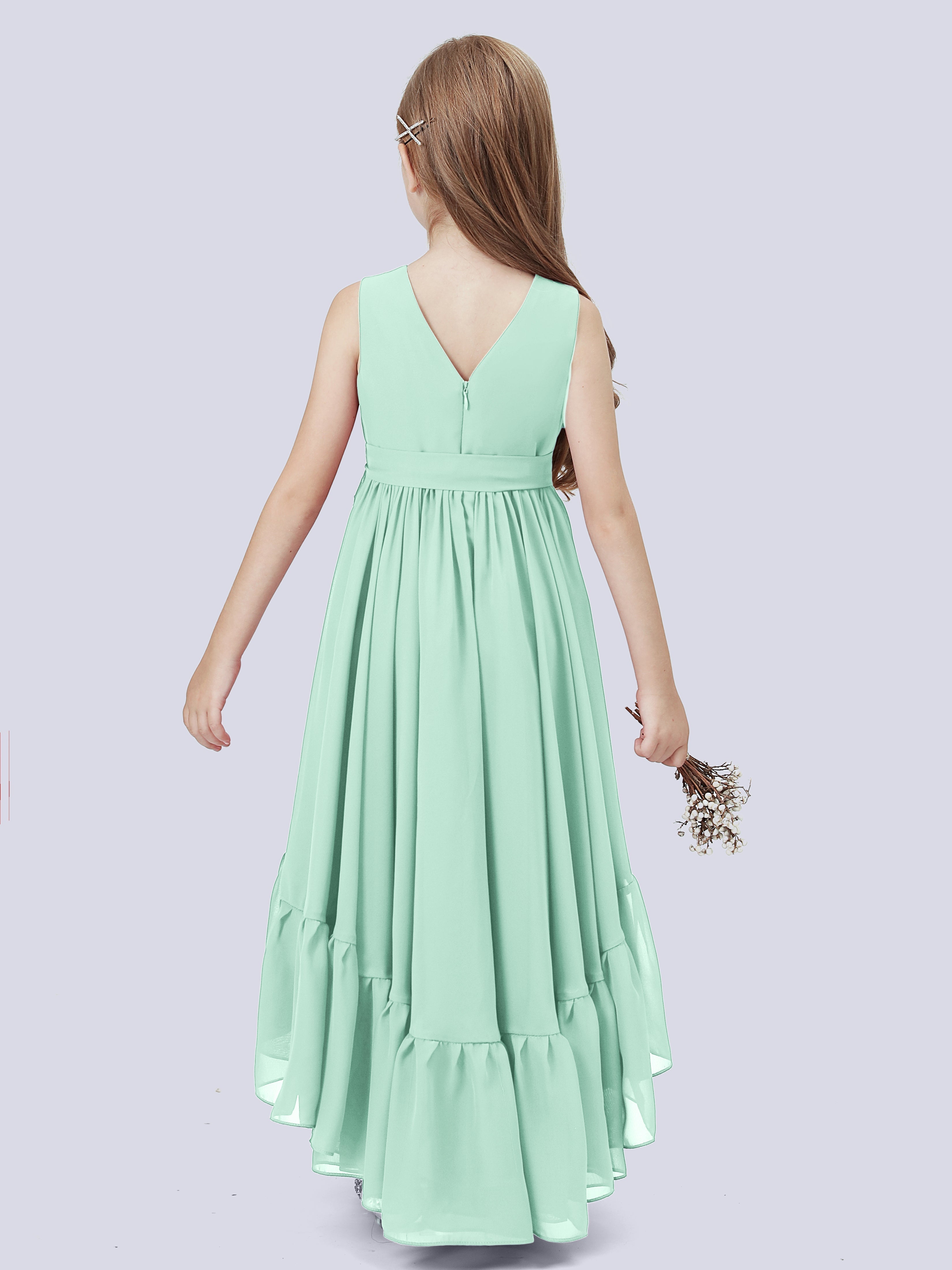 High-Low Chiffon Kleid für Junge Brautjungfern