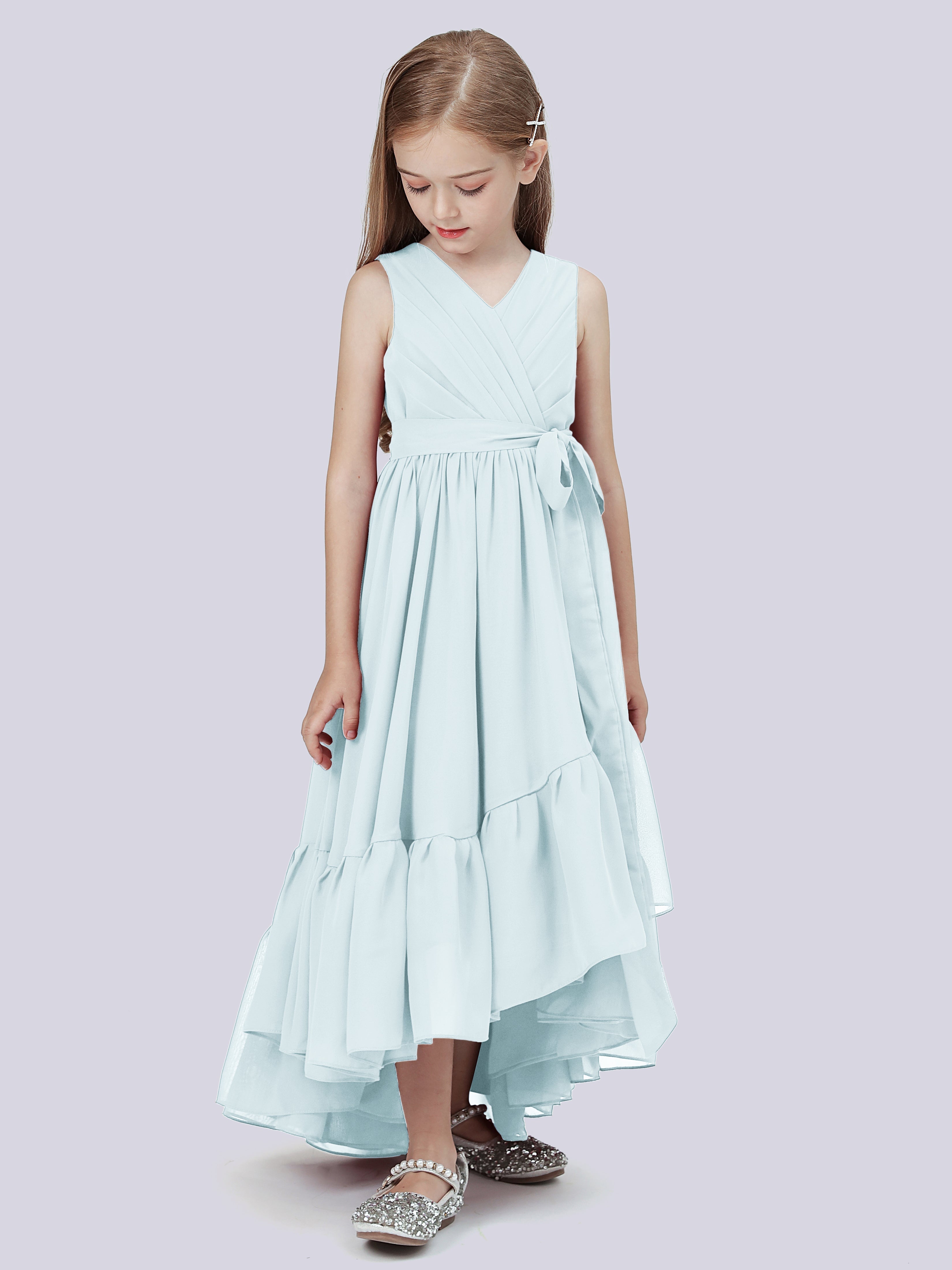 High-Low Chiffon Kleid für Junge Brautjungfern