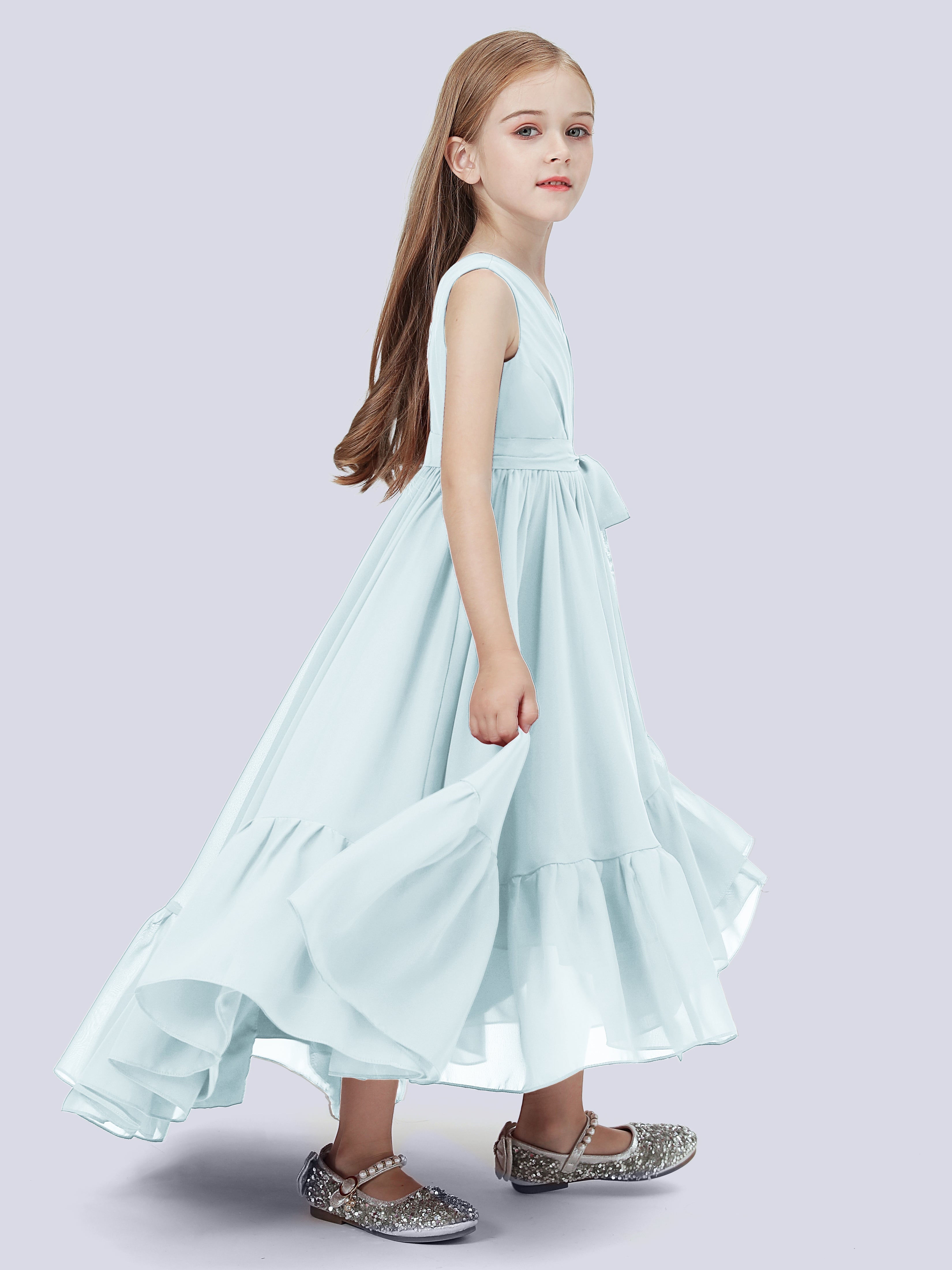 High-Low Chiffon Kleid für Junge Brautjungfern