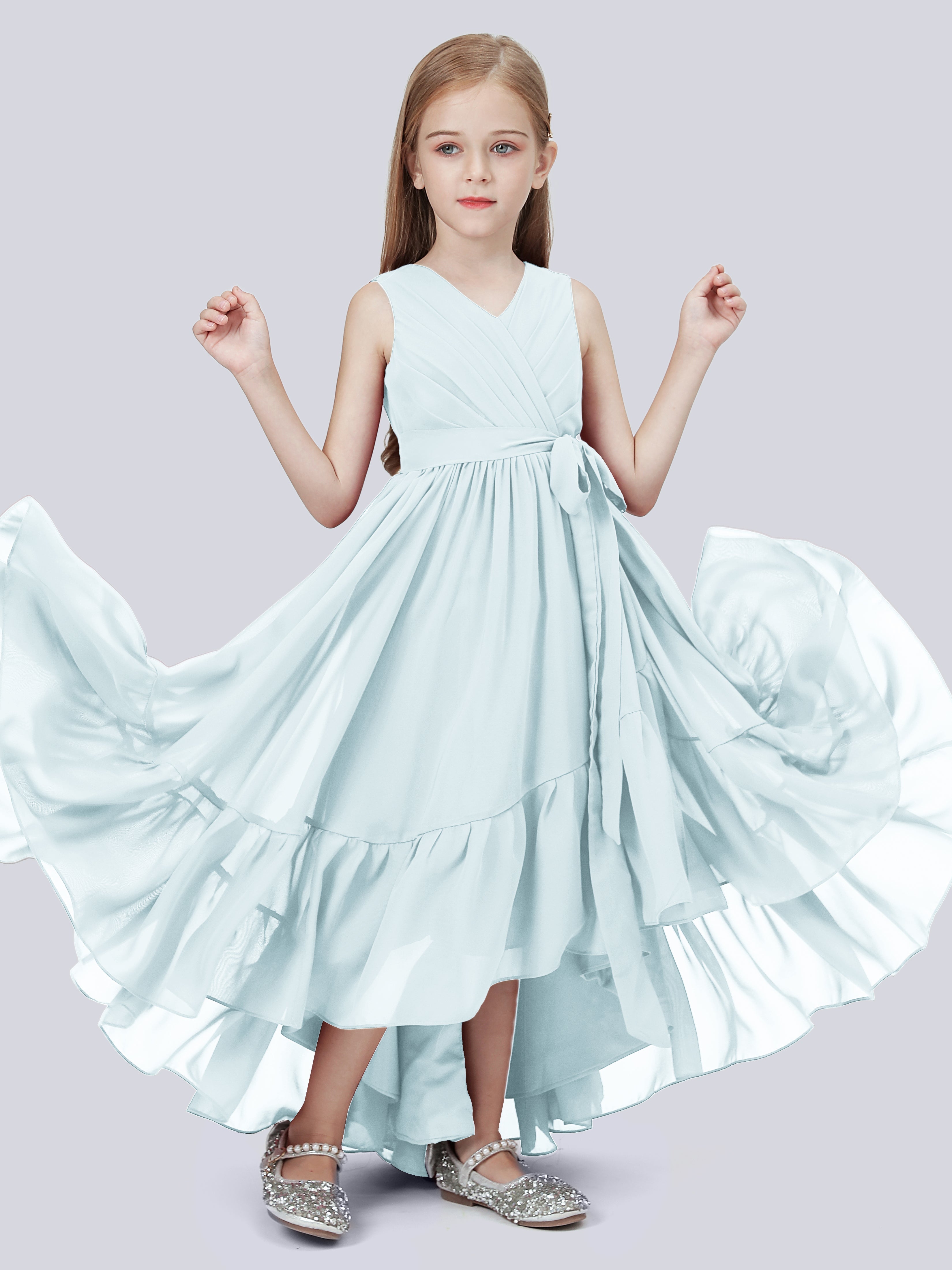 High-Low Chiffon Kleid für Junge Brautjungfern