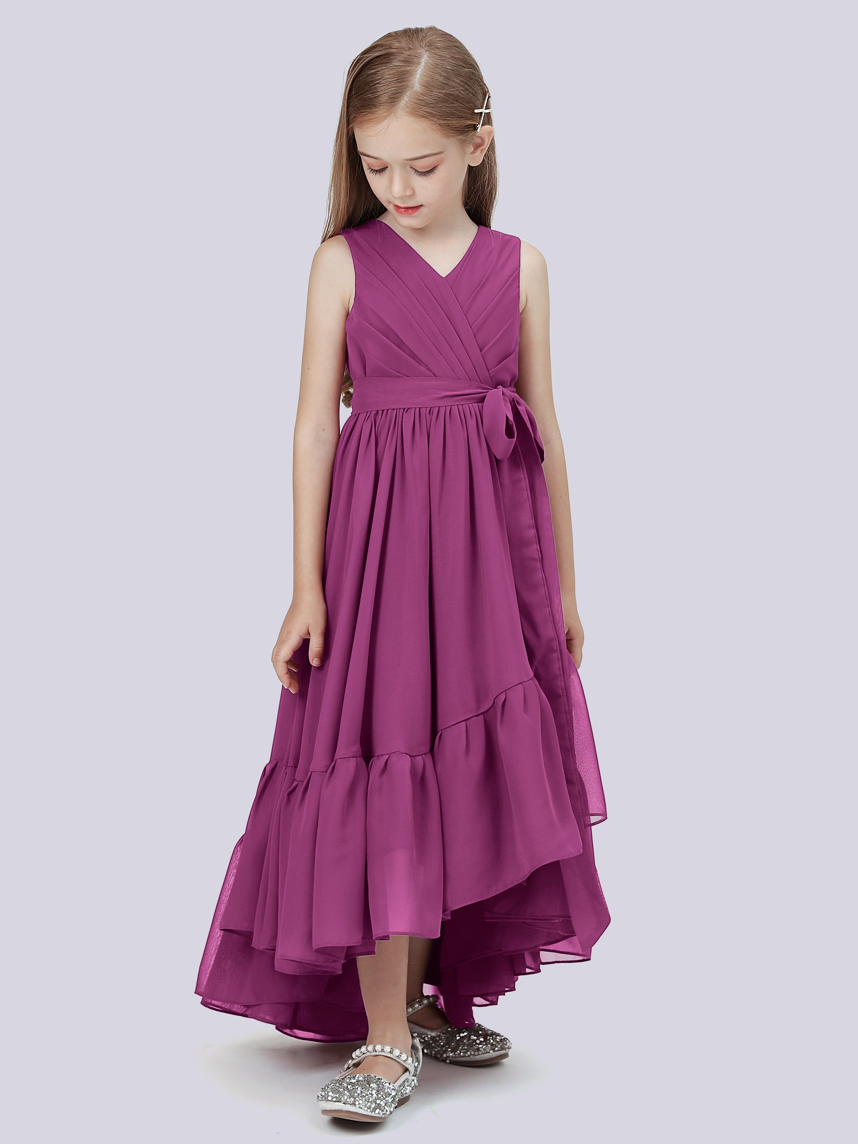 High-Low Chiffon Kleid für Junge Brautjungfern