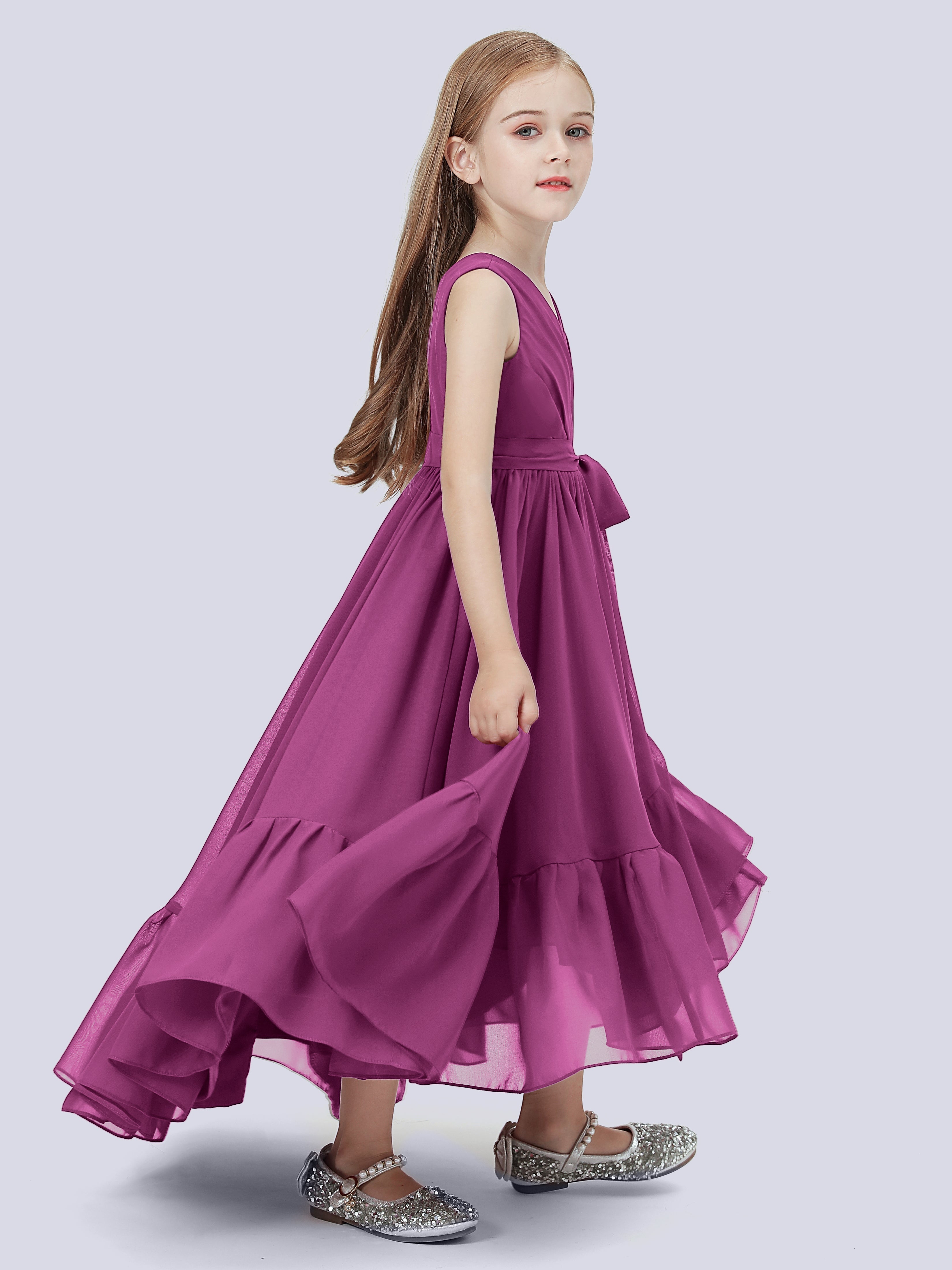 High-Low Chiffon Kleid für Junge Brautjungfern