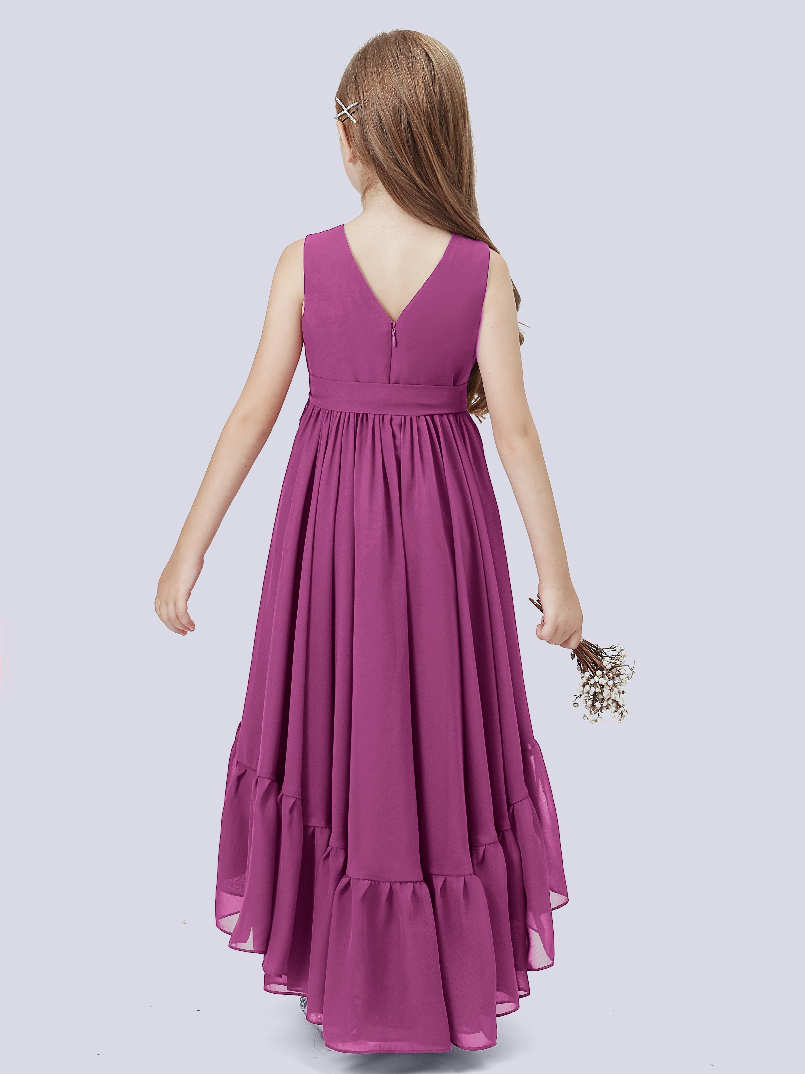 High-Low Chiffon Kleid für Junge Brautjungfern