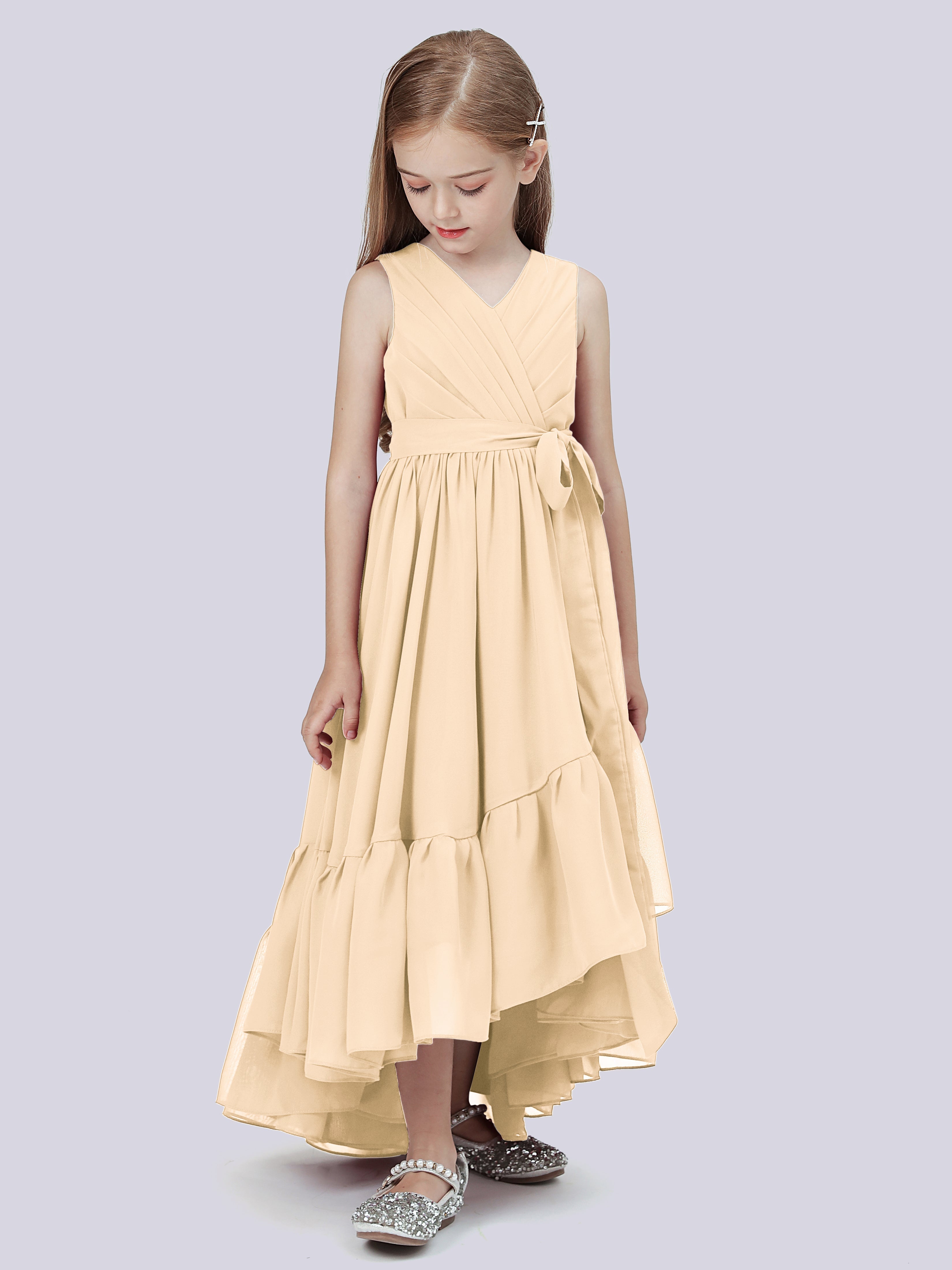 High-Low Chiffon Kleid für Junge Brautjungfern