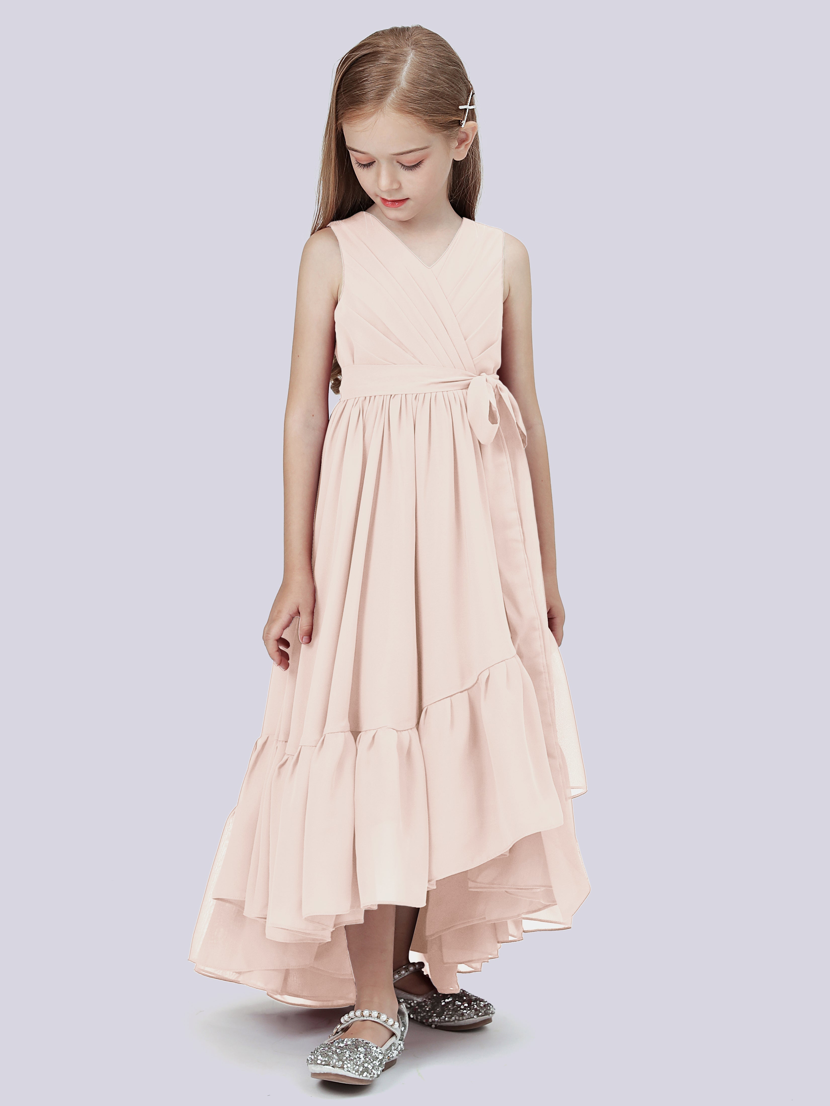 High-Low Chiffon Kleid für Junge Brautjungfern