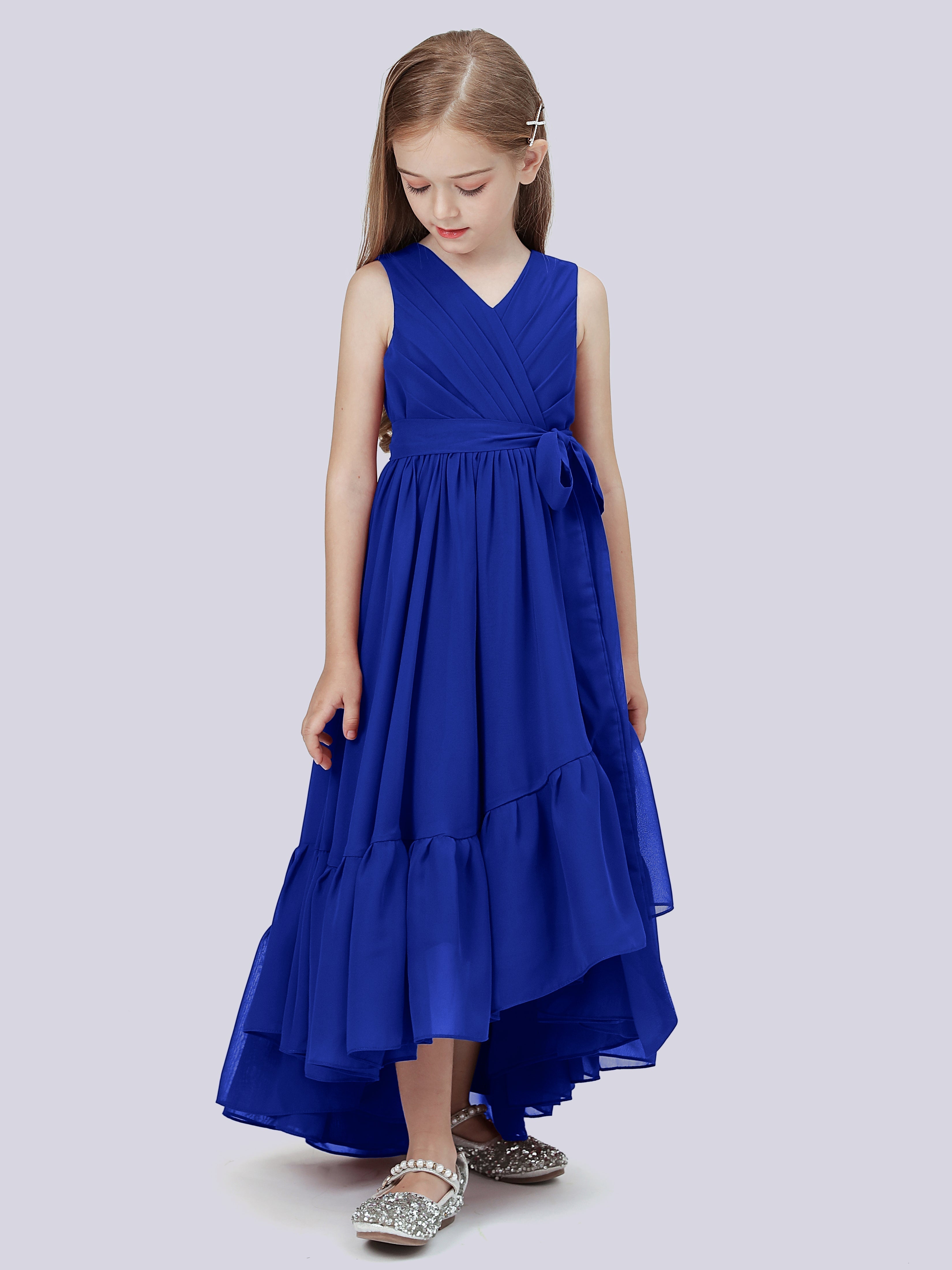 High-Low Chiffon Kleid für Junge Brautjungfern